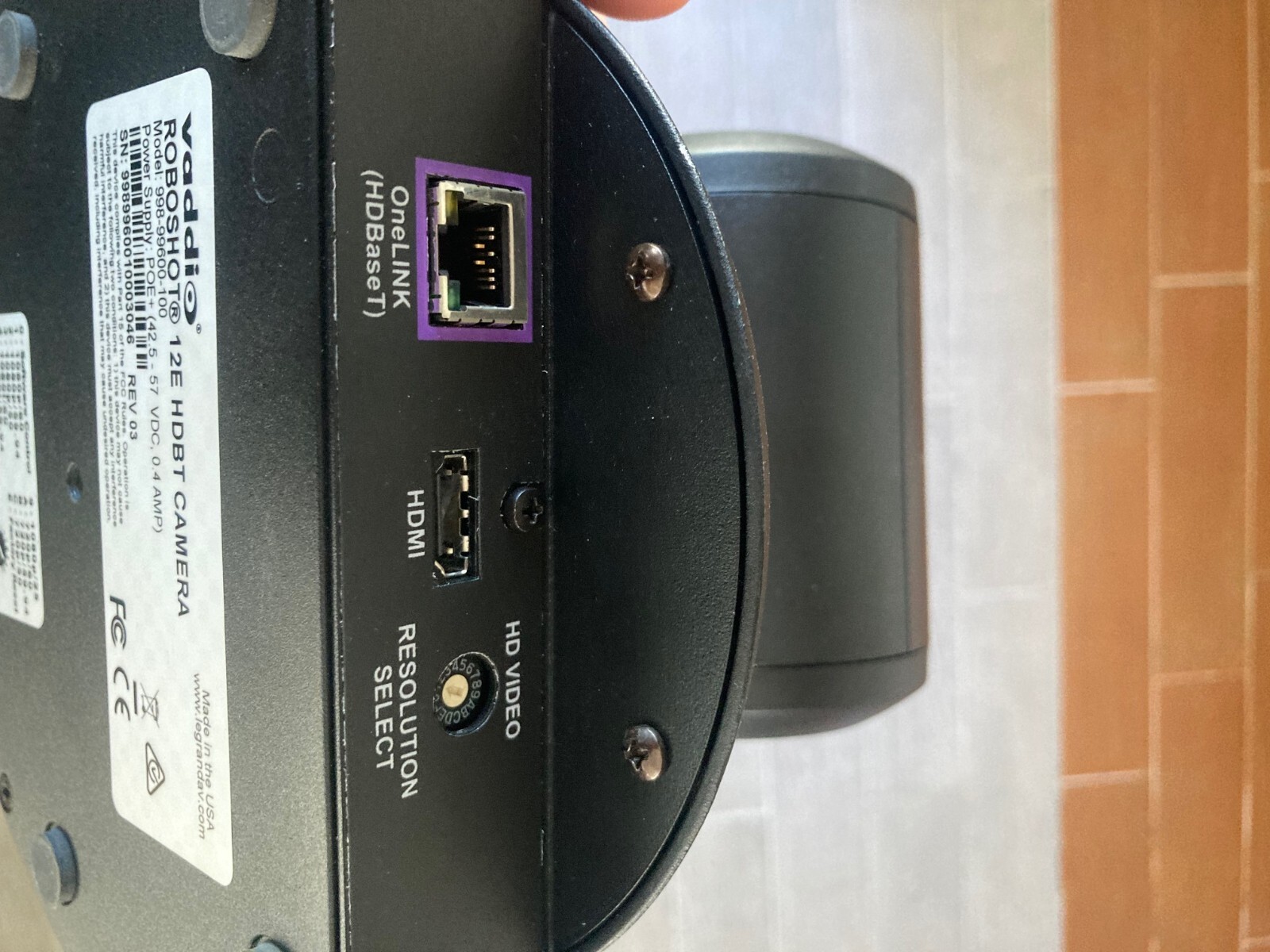 Vaddio RoboSHOT 12E HDBT Camera 998-99600-100