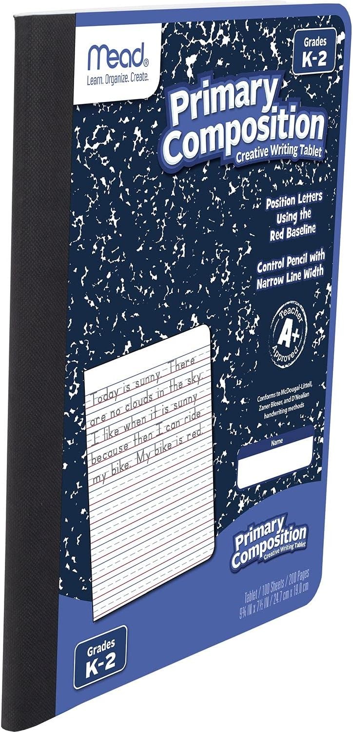 Mead Primary Composition Book, Primary Ruled Journal, Grades K-2, 7-1/2″ x 9-3/4