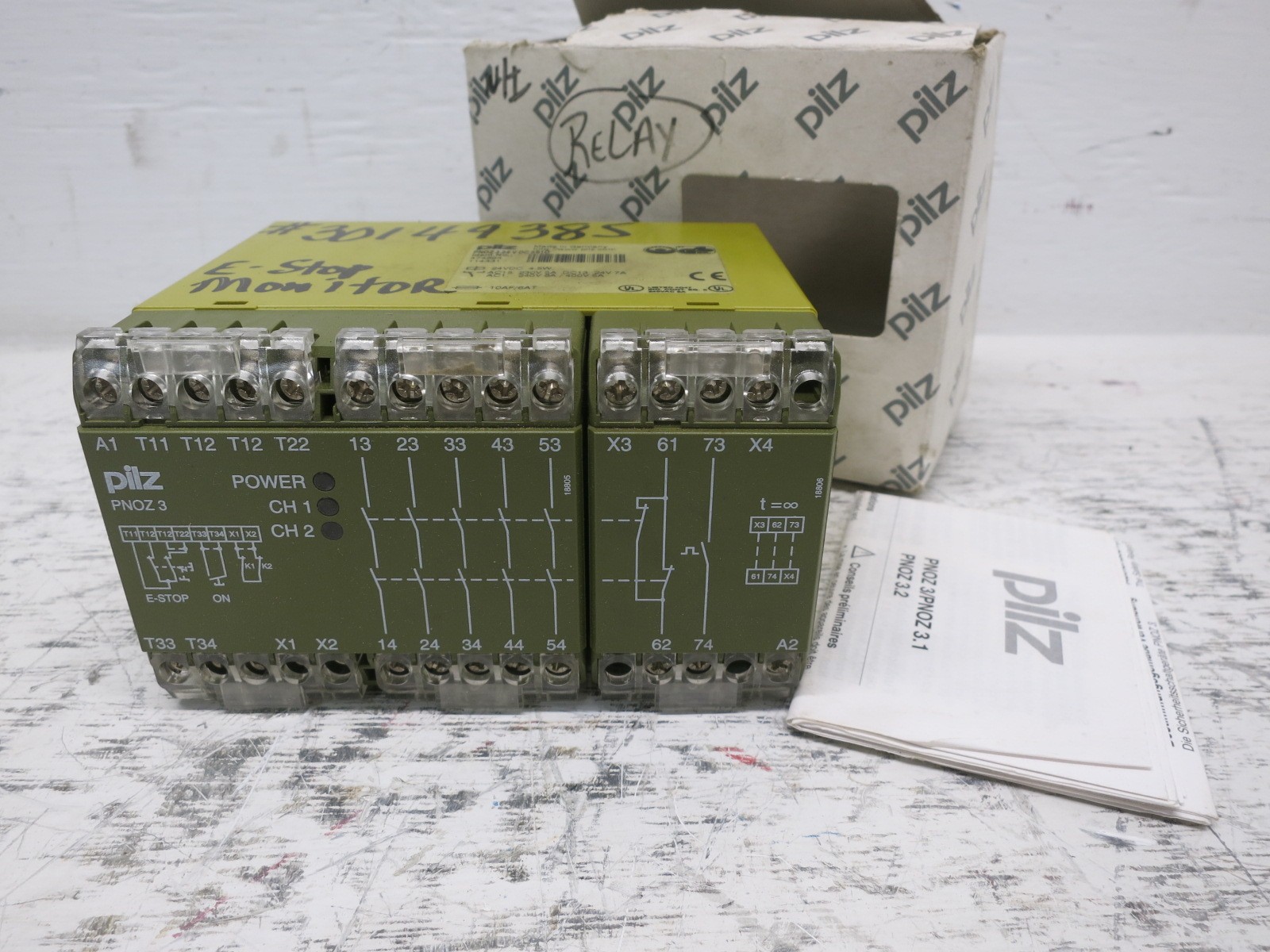 NEW Pilz PNOZ 3 24 V DC 5S10 E-Stop Safety Relay 474894 PN0Z Emergency Stop