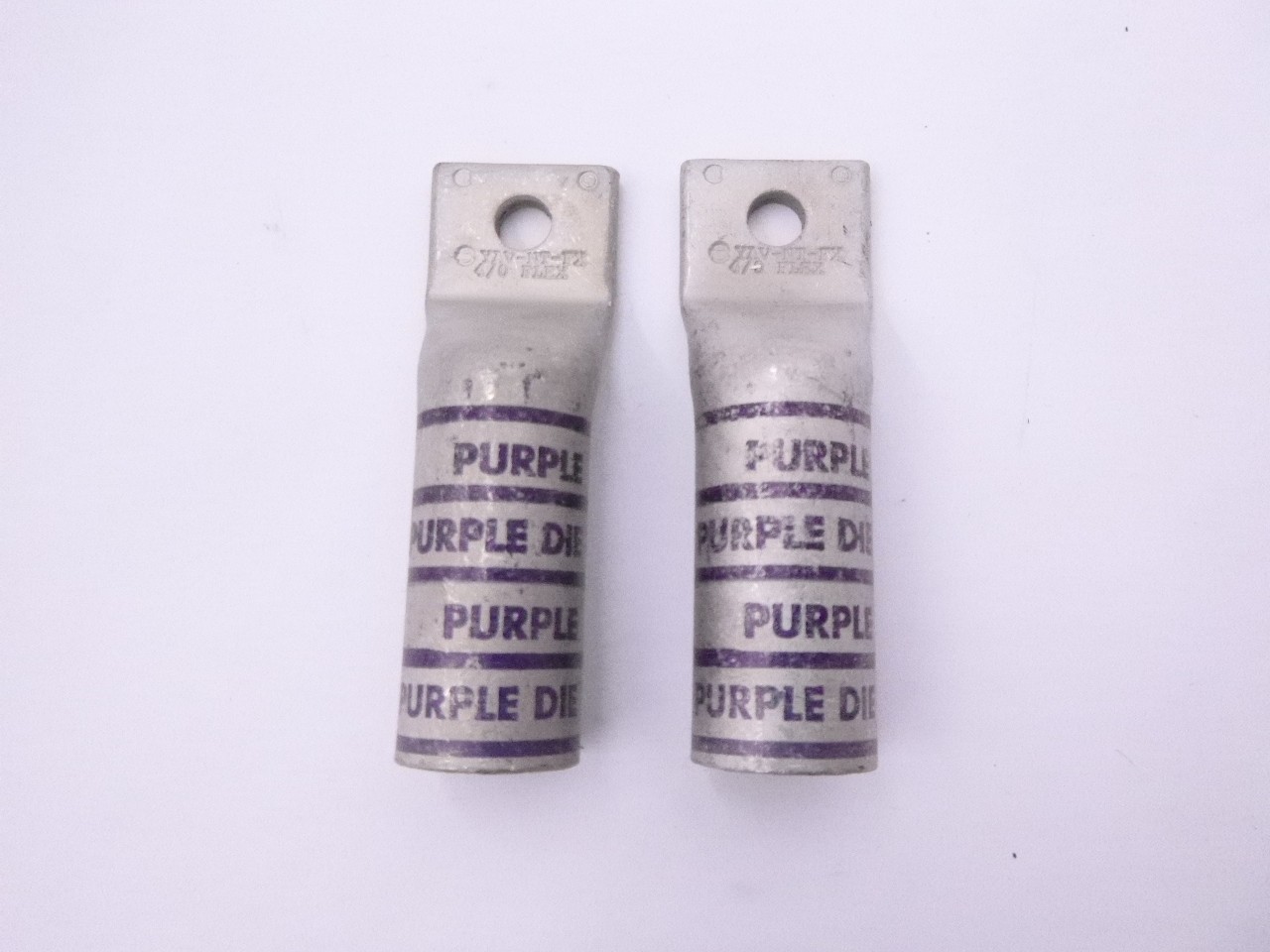 2 Pack Genuine Burndy 4/0 AWG Stranded Long Barrel Copper Lug Purple Die 15