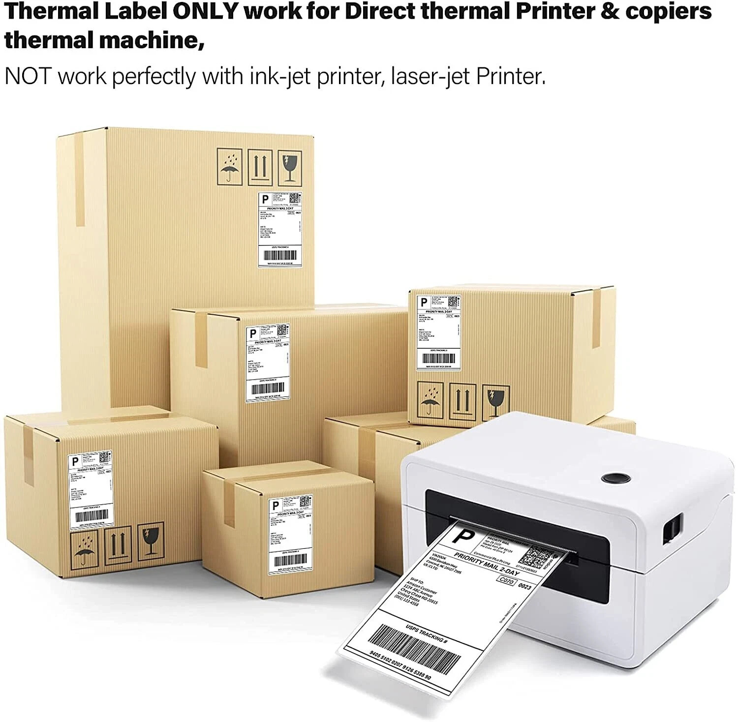 Fanfold 4″ x 6″ Direct Thermal Shipping Barcode Certified UPS Labels 500 – 2000