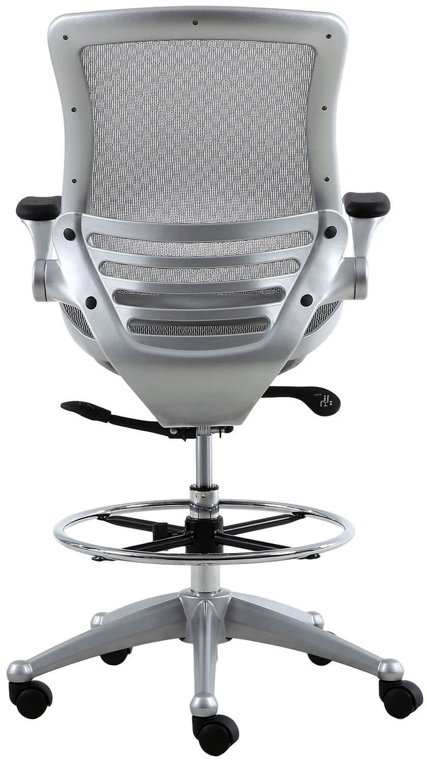 Harwick Evolve All Mesh Heavy Duty Drafting Chair – Platinum Finish [2250D-GY]