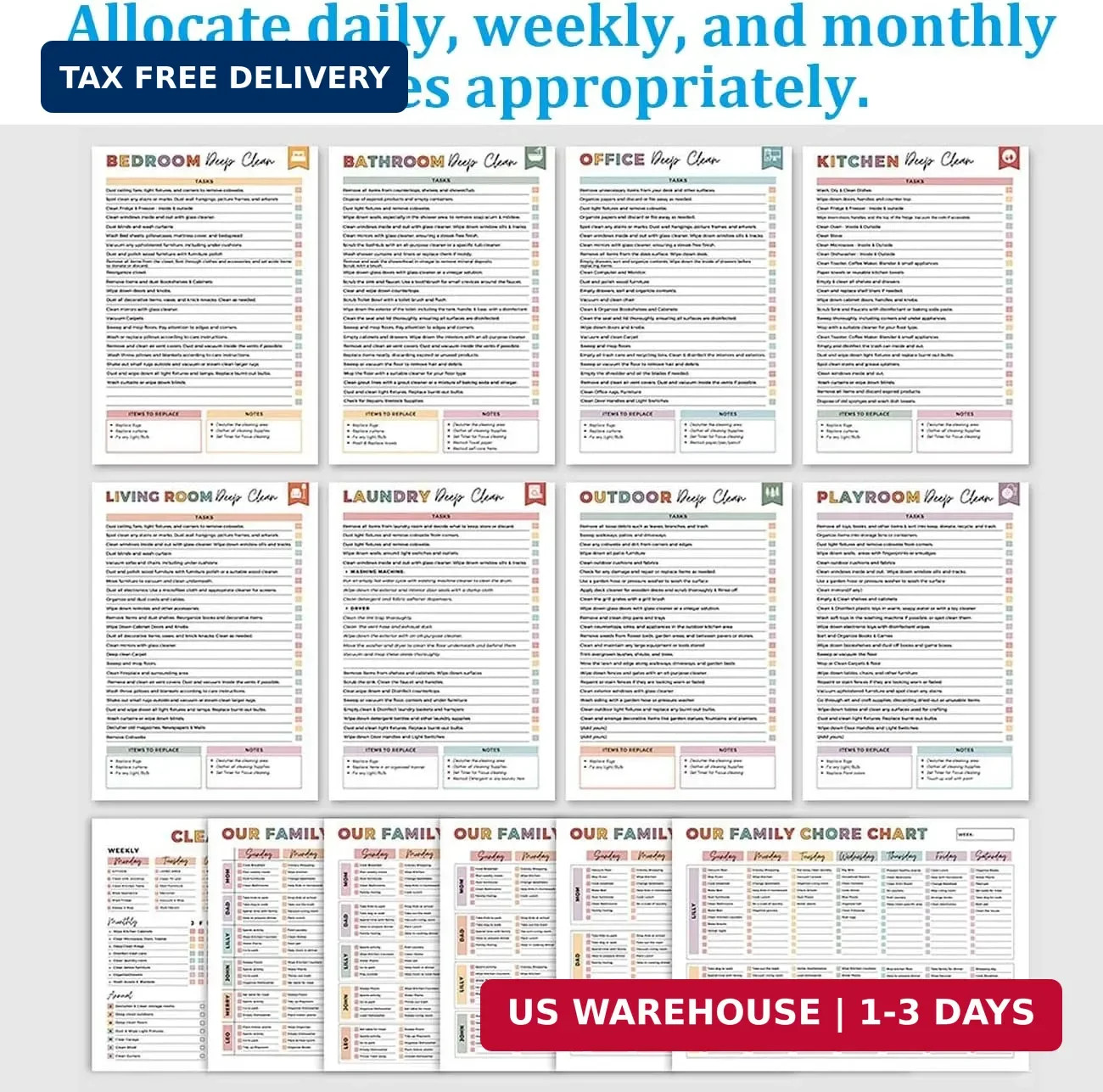 Adhd Cleaning Planner, Editable Adhd Cleaning and Organizing Planner DIY Cleanin