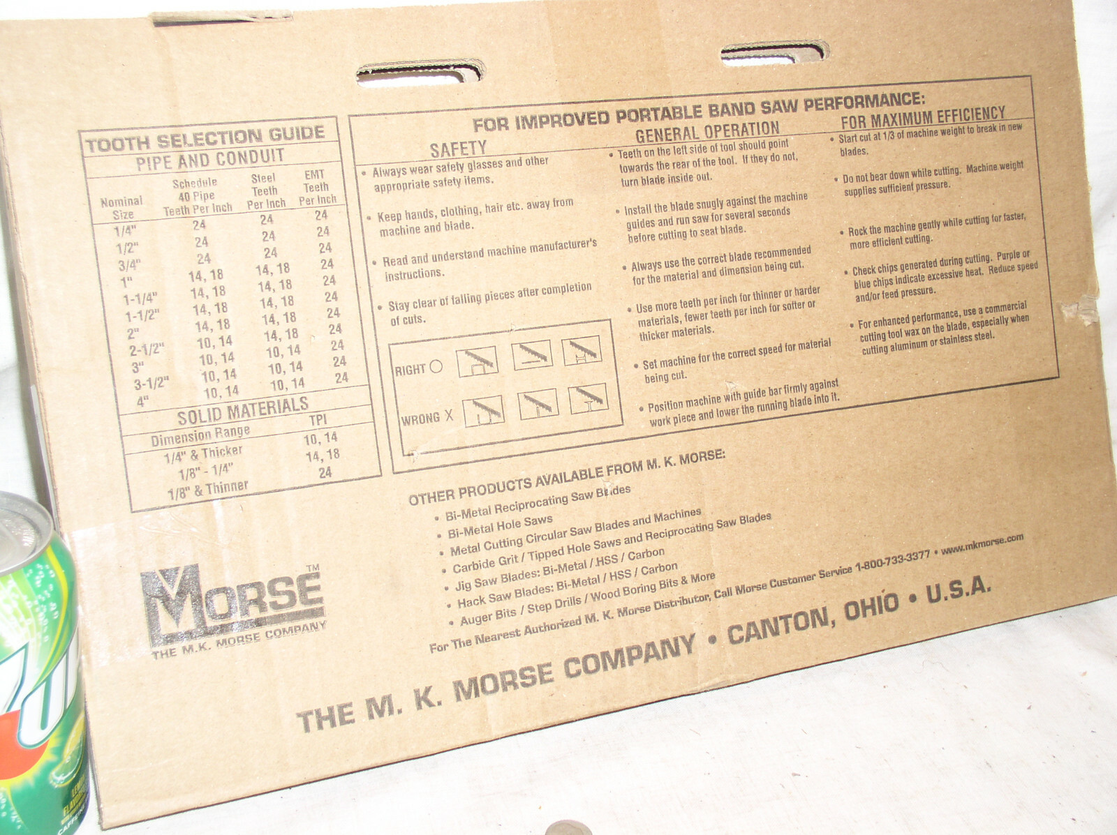 1 MORSE 811 ZWEP44811 8/11TPI MASTER COBALT PORTABLE BAND SAW BLADE 44-7/8 X 1/2