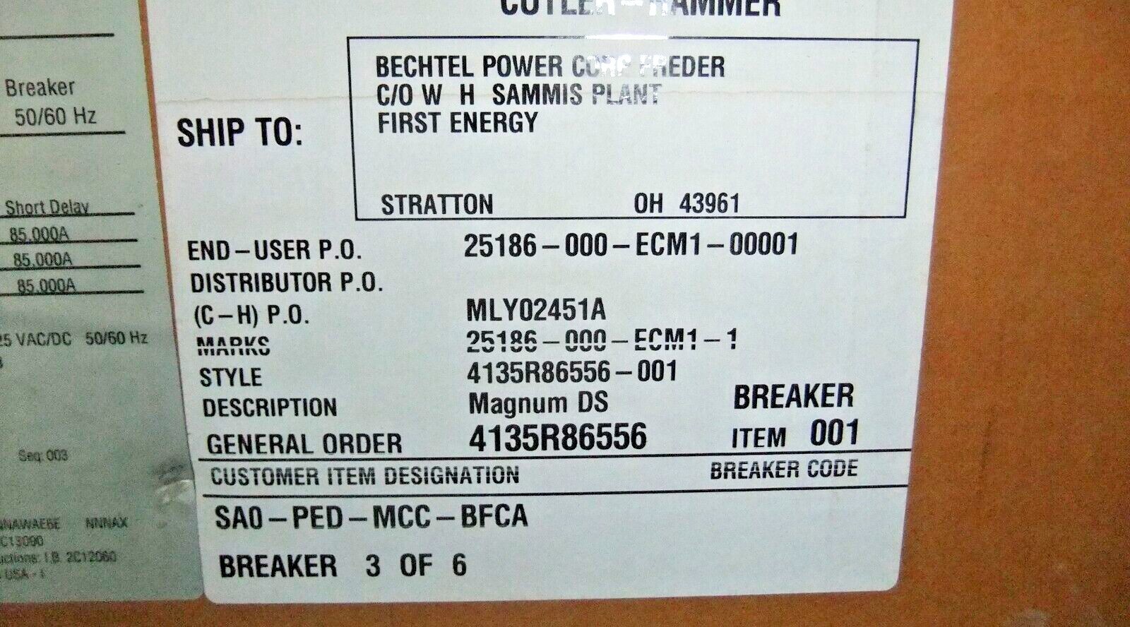 Cutler-Hammer MDS8403WEA 4000 A Magnum DS Low Volt AC Power Circuit Breaker