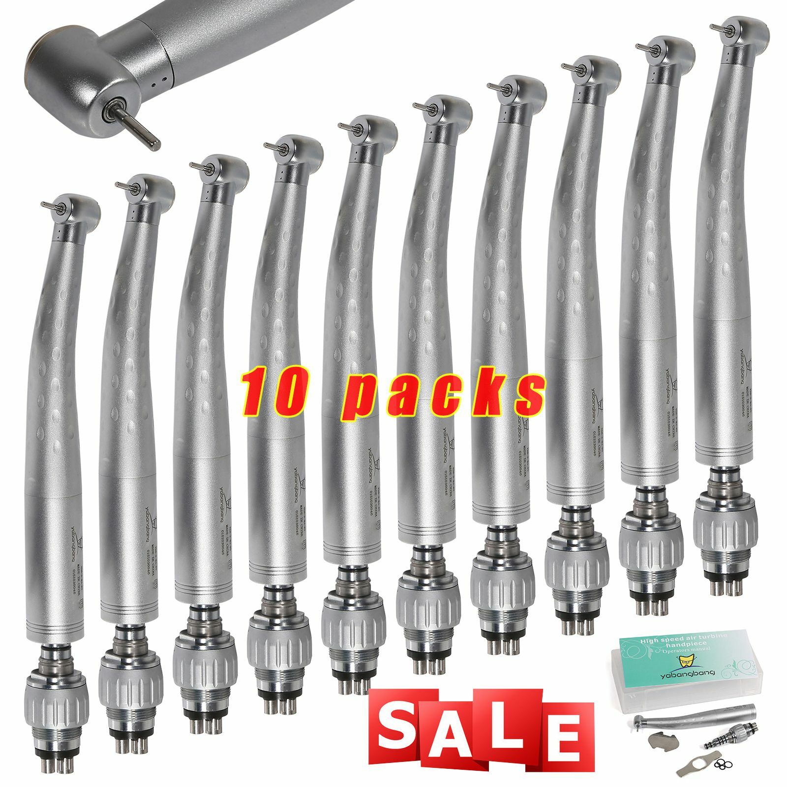YABANGBANG Dental High Speed Handpiece with 4 Hole Quick Coupler 360 Swivel