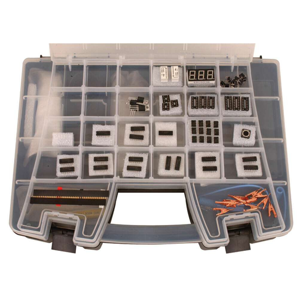 Deluxe Electronics Kit with 109 Pieces Various Logic ICs Vregs Heat Shrink &more