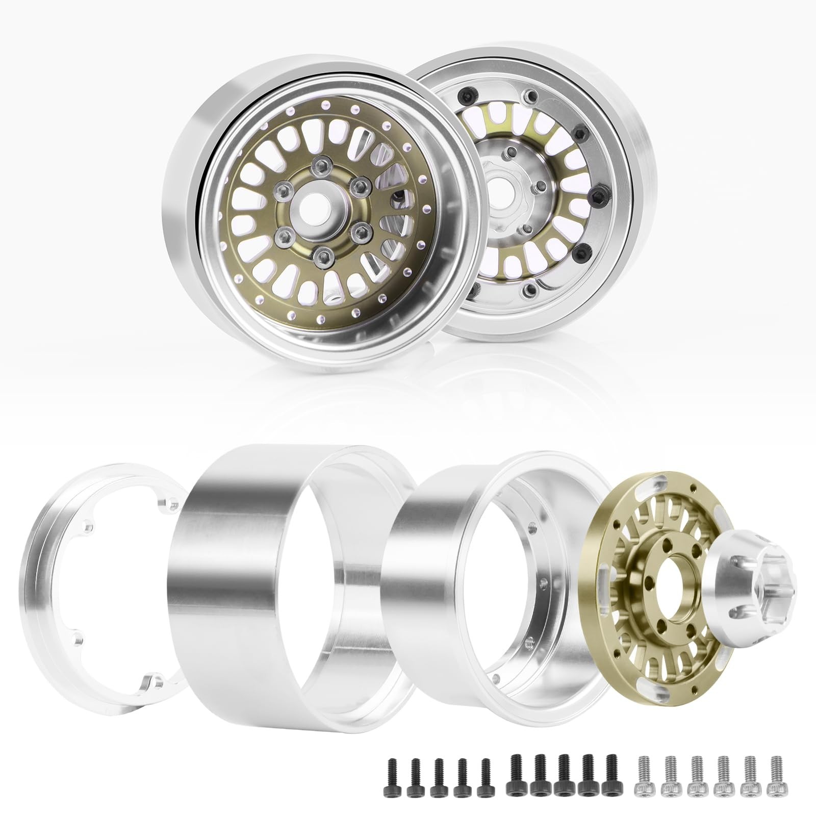 1.9 Beadlock Wheel Rim, Aluminum Negative Offset 10.5mm 164g Super Heavy Deep…