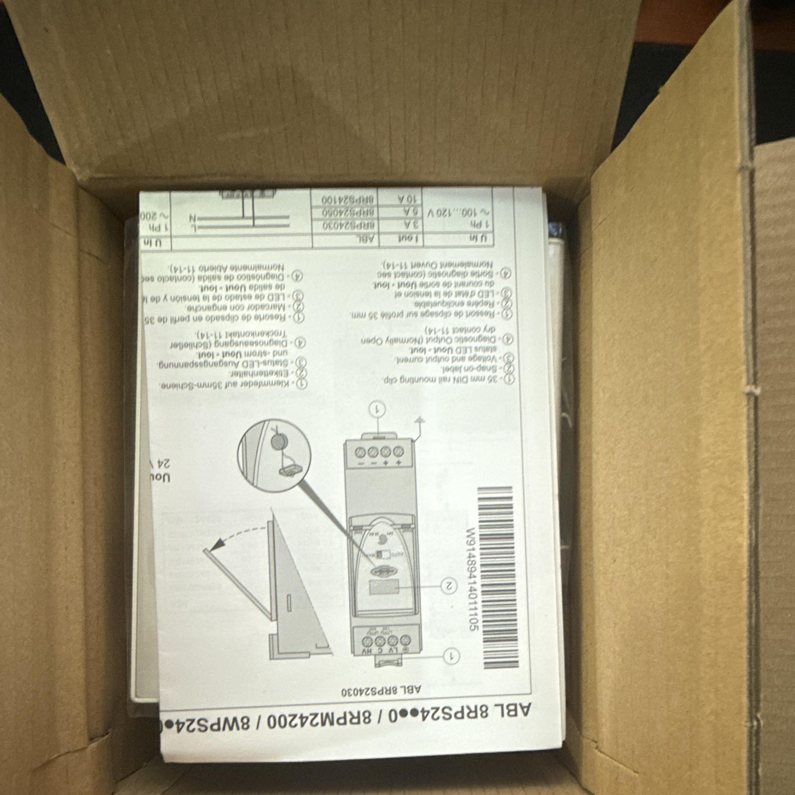 Schneider Electric Modicon ABL8RPS24050 DIN Rail Power Supply 24VDC 5A 120W