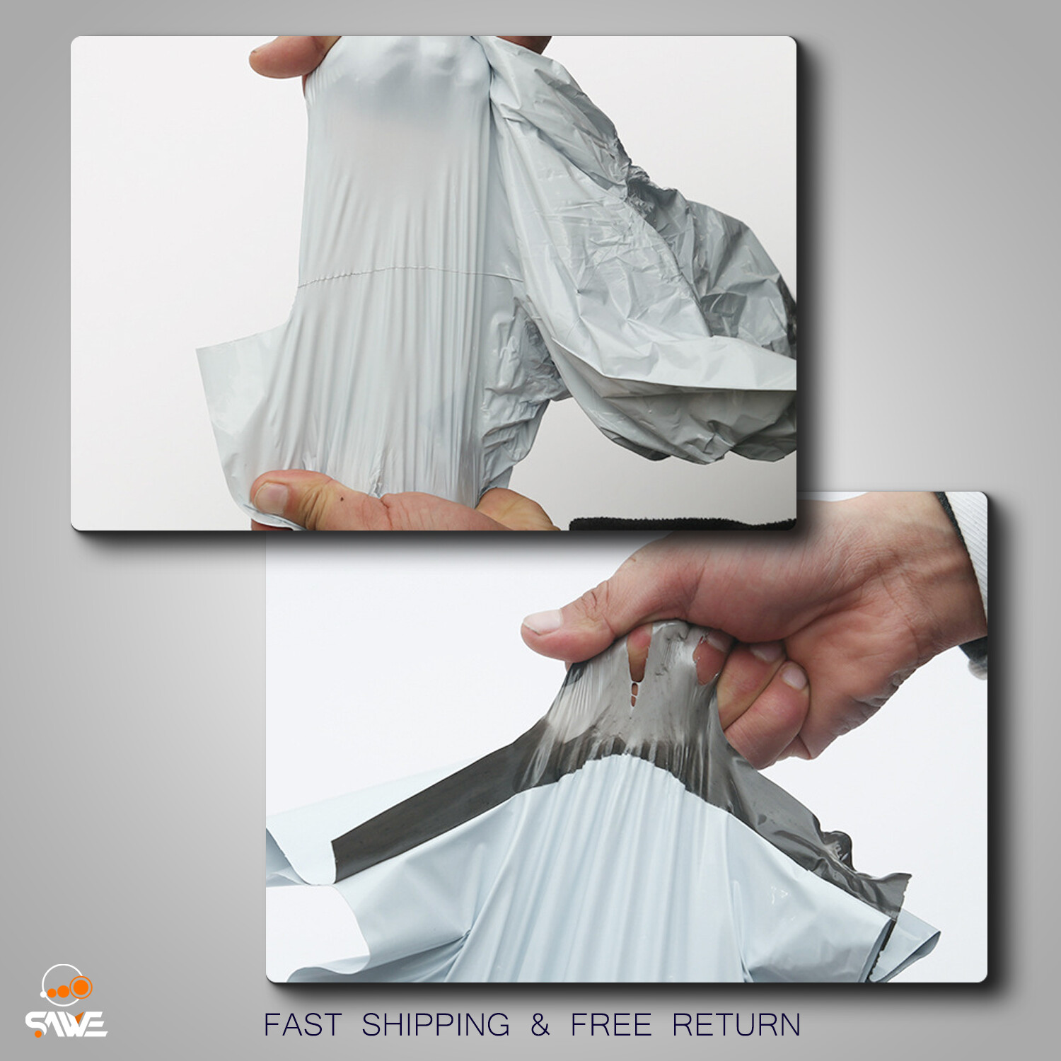 100 x Poly Mailers 7.5 x 10 White Plastic Shipping Bags Envelopes, Self Seal