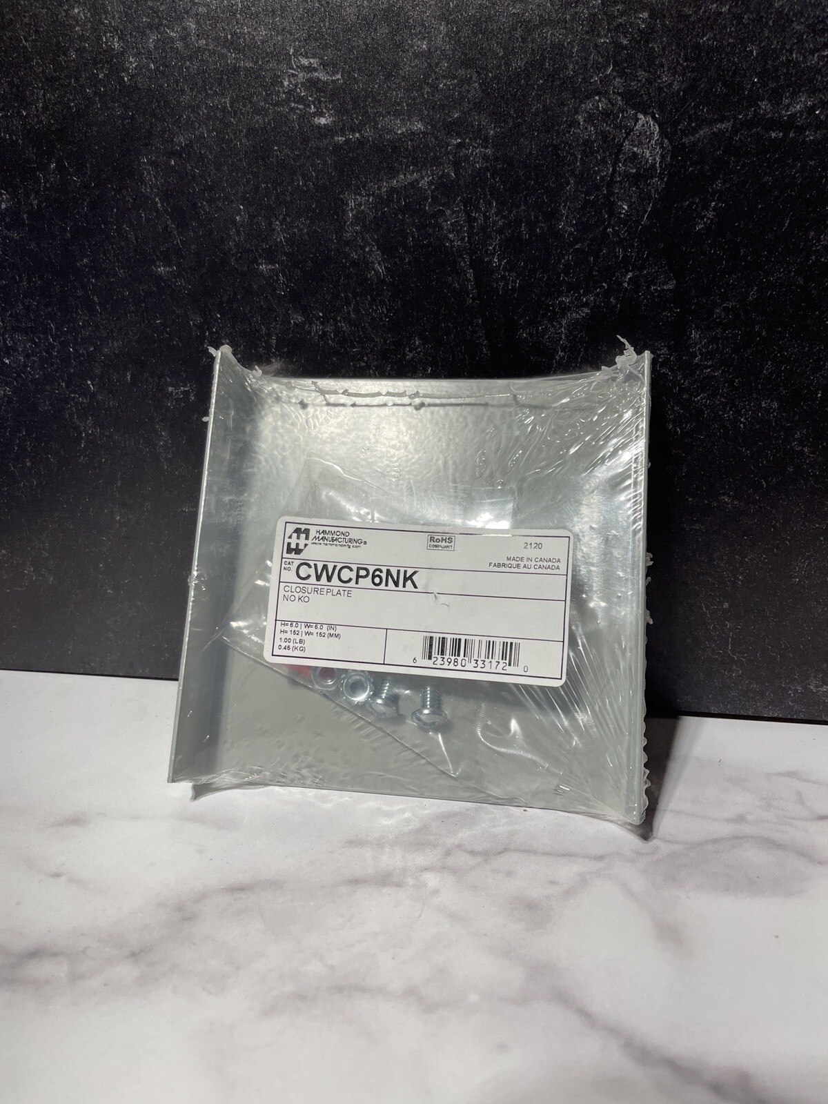 Hammond CWCP6NK 6×6 Wireway Closure Plate No Knockout Steel Gray NEMA 1 New