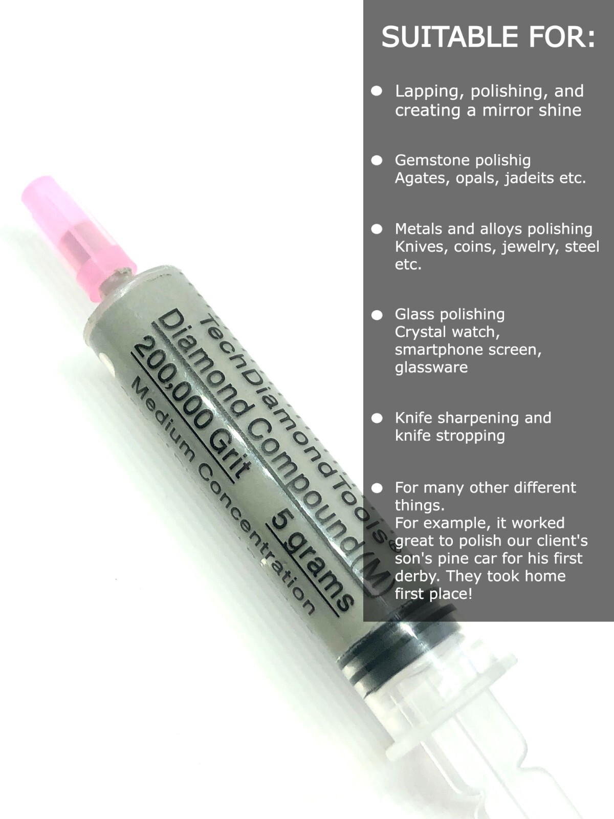 Diamond Polishing Paste 200,000 Grit 0-0.1 Micron (M) 25% Concentration 5 grams