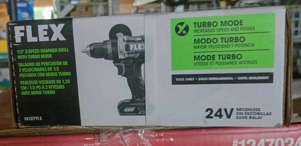 FLEX 24V Brushless 1/2″ Hammer Drill 1400 In-Lbs Torque FX1271T-Z