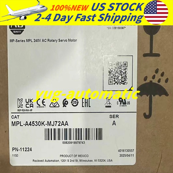 Allen‑Bradley MPL-A4530K-MJ72AA New 230V Servo 8.6kg 24.8Nm Peak Torque