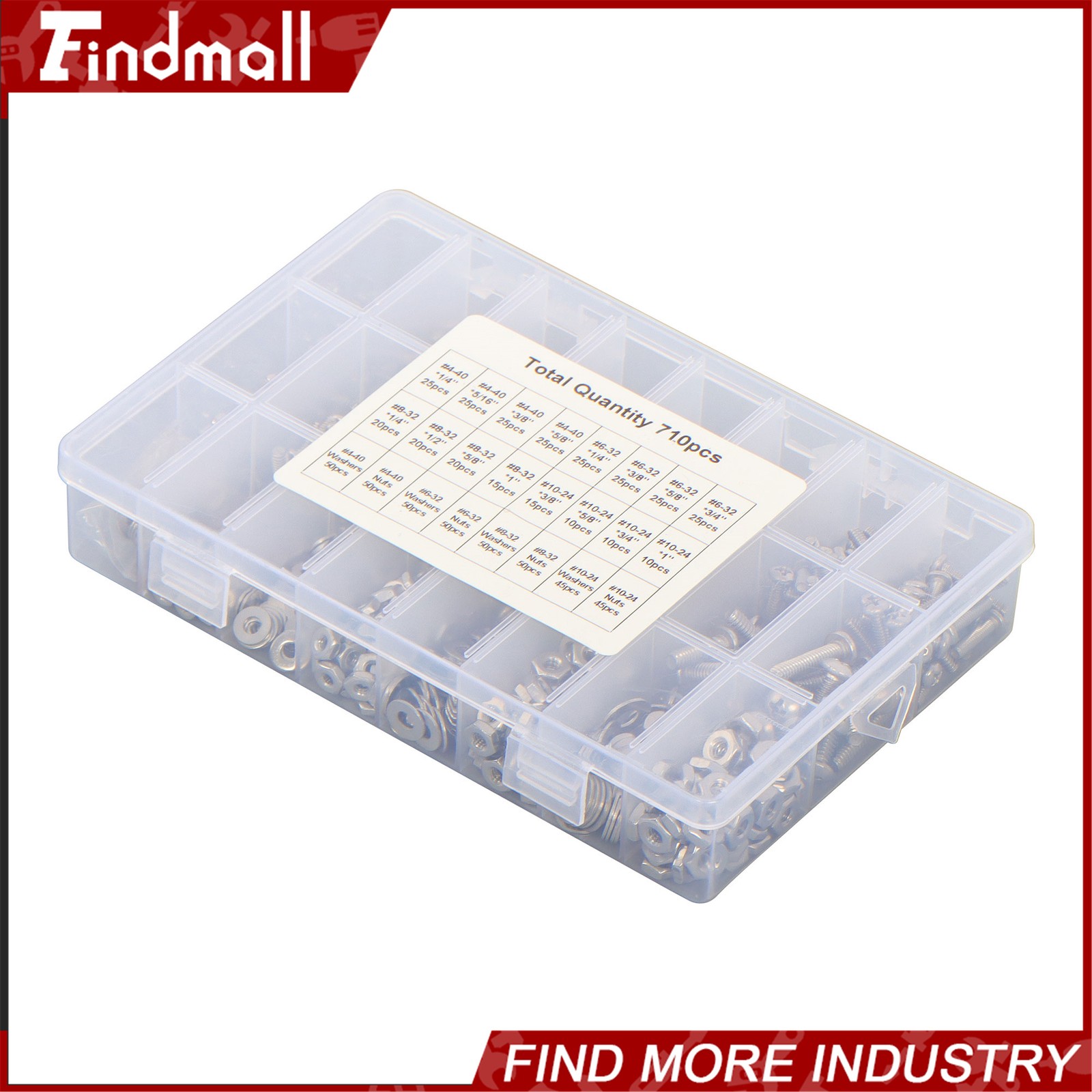 710Pcs Machine Screw Assortment Assorted Nuts Bolts and Flat Washers Kit