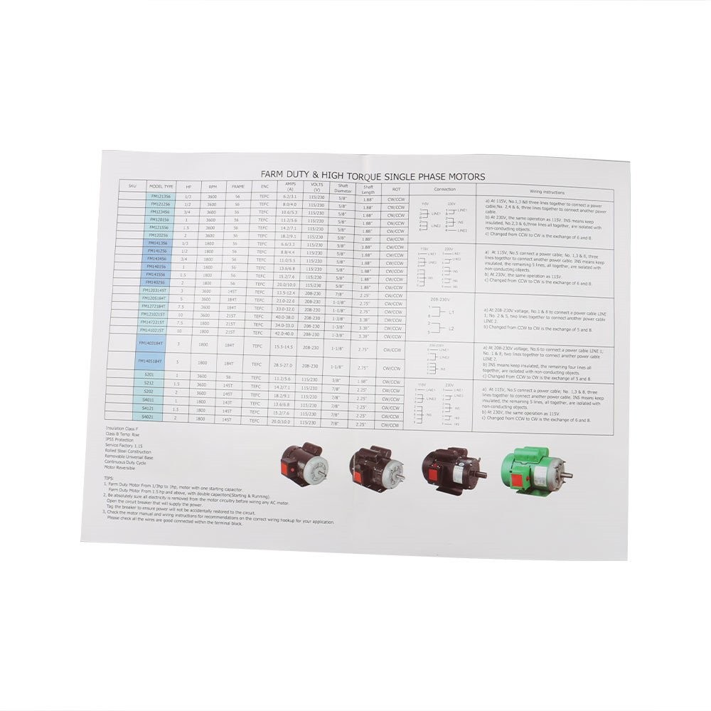2HP General Electric Motor 3 Phase 56C Frame 1800 RPM TEFC 230 / 460 Volt