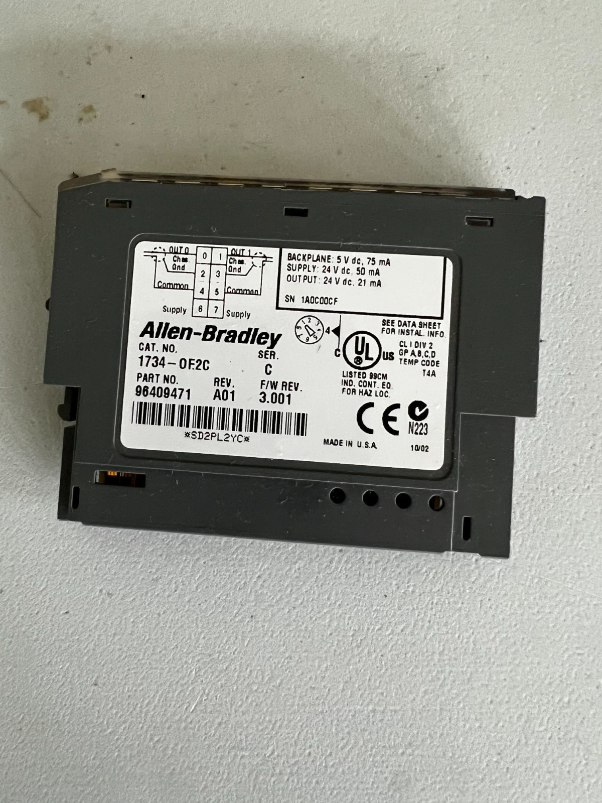 1734-OE2C POINT I/O 2 Channel Analog Current Output Module Ser C.