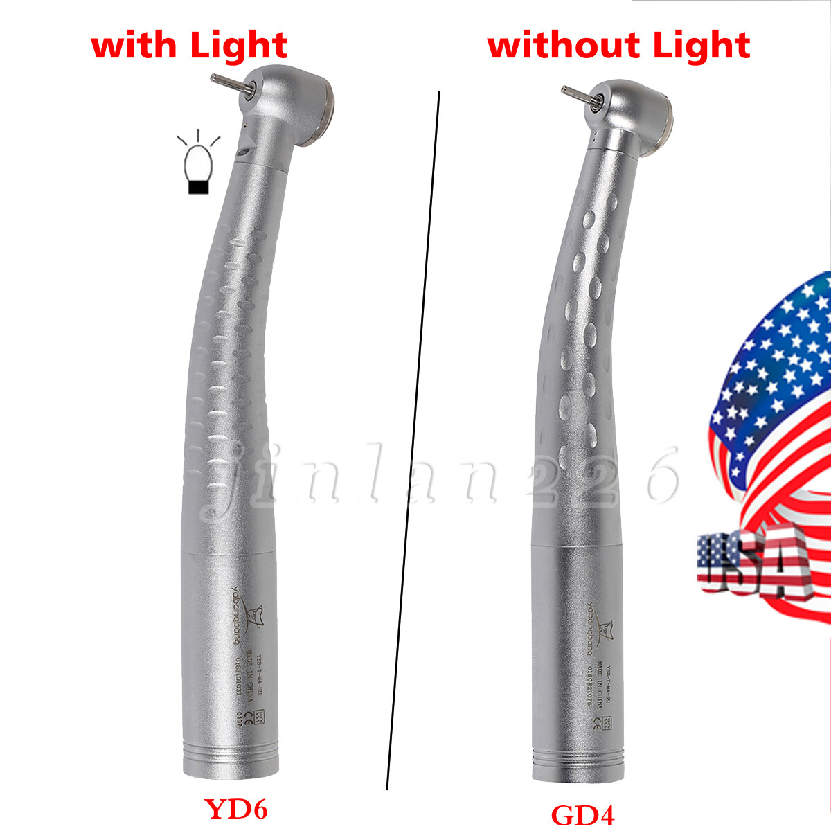 Yabangbang Dental High Speed /LED Fiber Optic Handpiece/4/6 Holes Quick Coupler