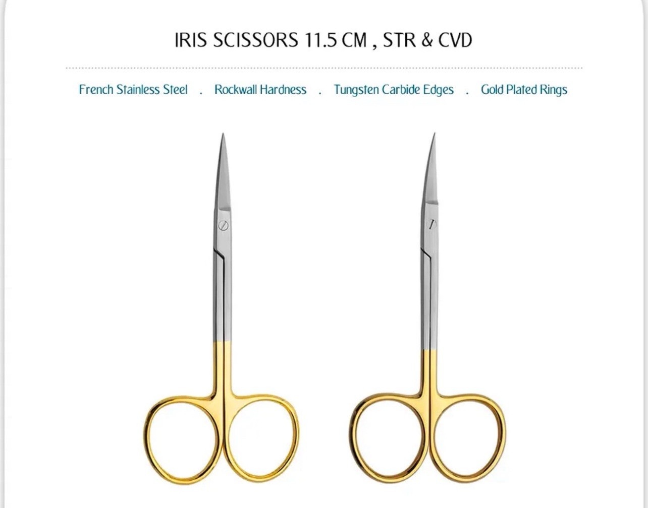 TC Iris Scissors 4.5″ Curved and Straight German Dental Surgical Instruments
