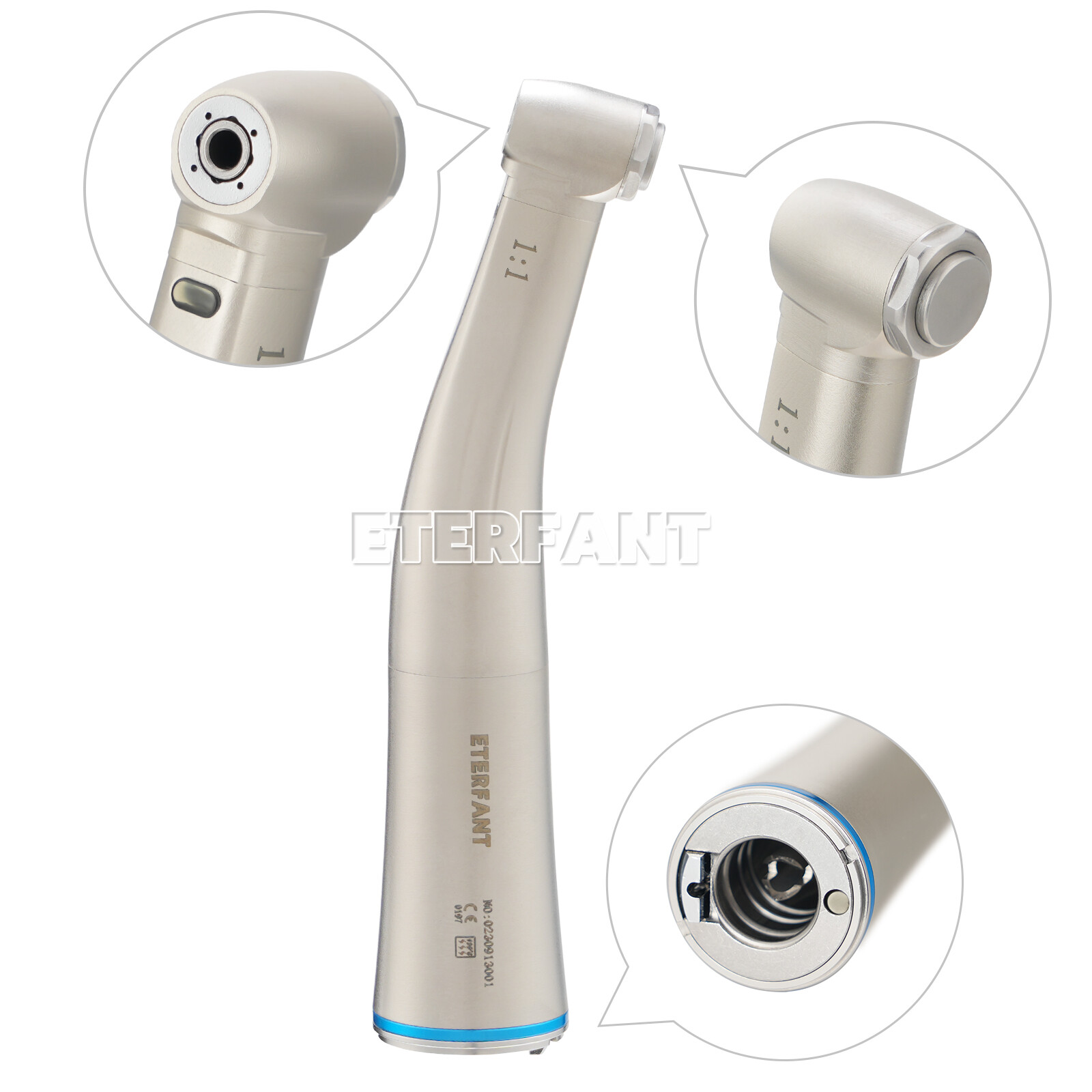 NSK Style Dental 1:1/1:5/20:1 Fiber Optic LED Increasing Contra Angle Handpiece
