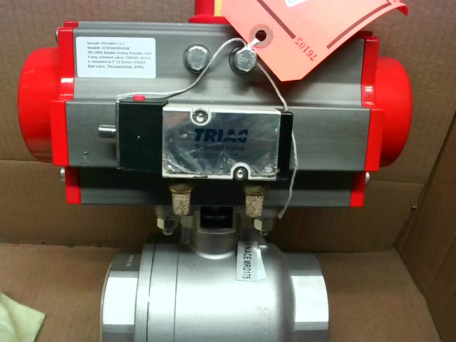 Triac Controls 2R130DA Double Acting Actuator w/3″ Stainless Ball Valve – Ne…