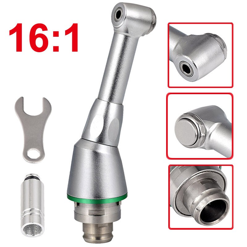 Dental 16:1 Reduction Push Contra Angle Head for Endo Motor Endodontic Handpiece