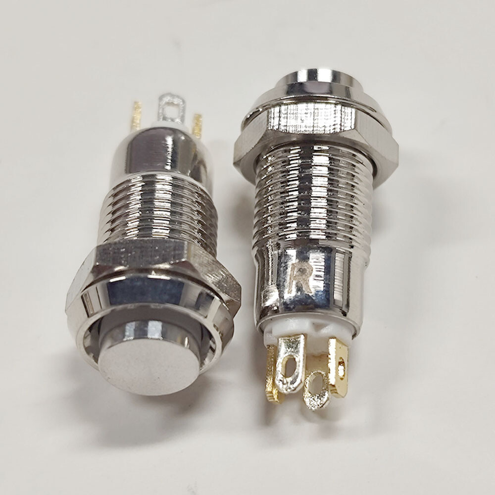 2x 8mm Small Metal Push Button Switch 4-Pin LED Latching/Self Locking Waterproof