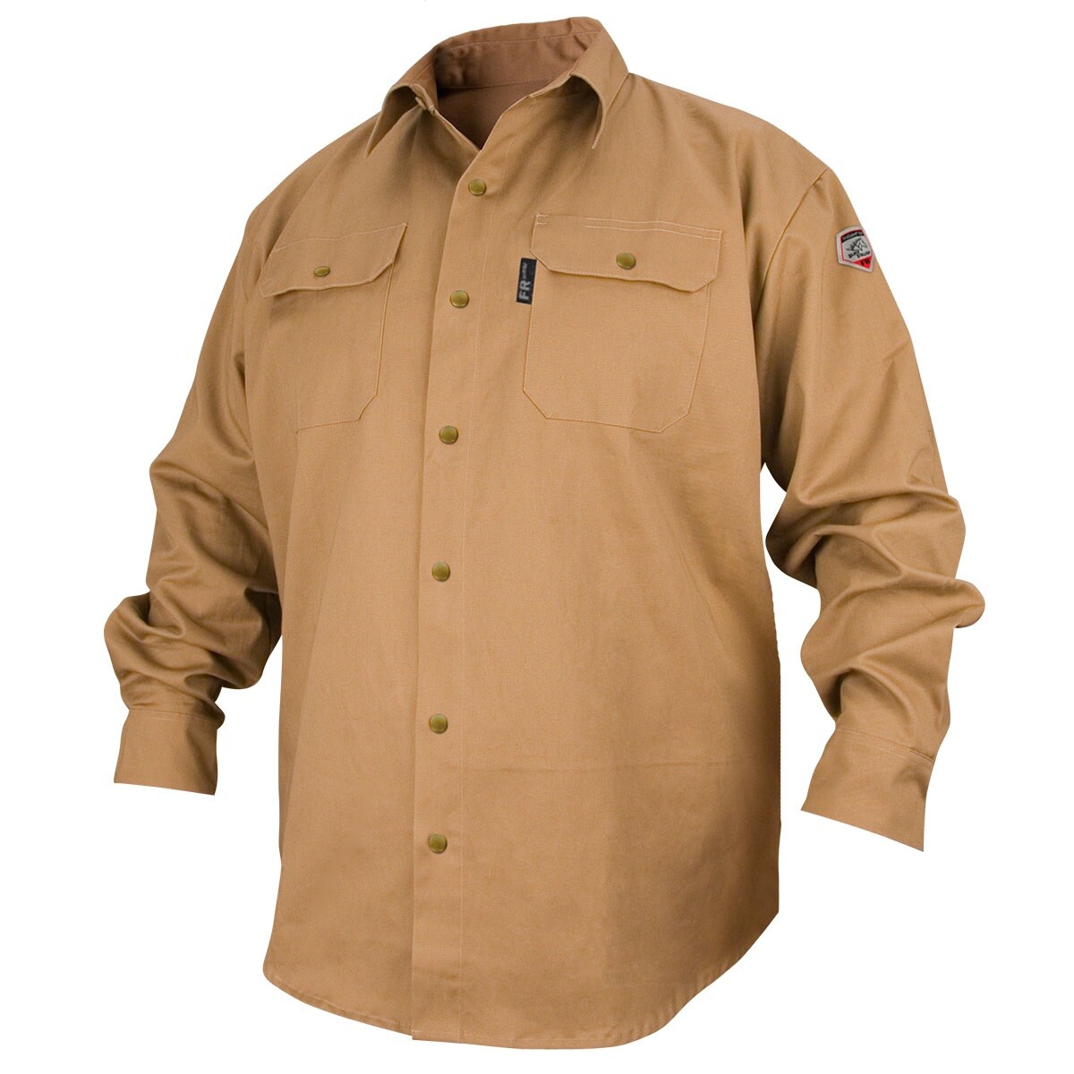 Revco Black Stallion Khaki 7oz FR Welding Shirt (Large) (FS7-KHK)