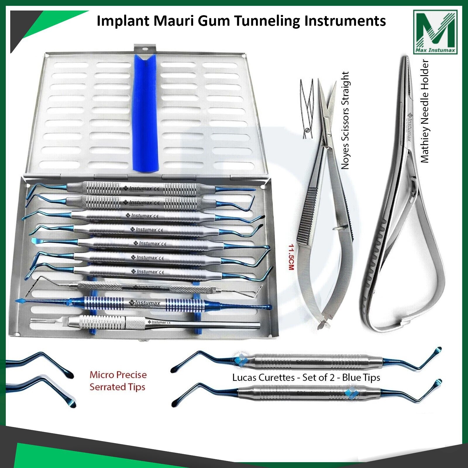 Vista Tunneling Procedure Mauri Perio Kit Dental Implant Surgical Instruments