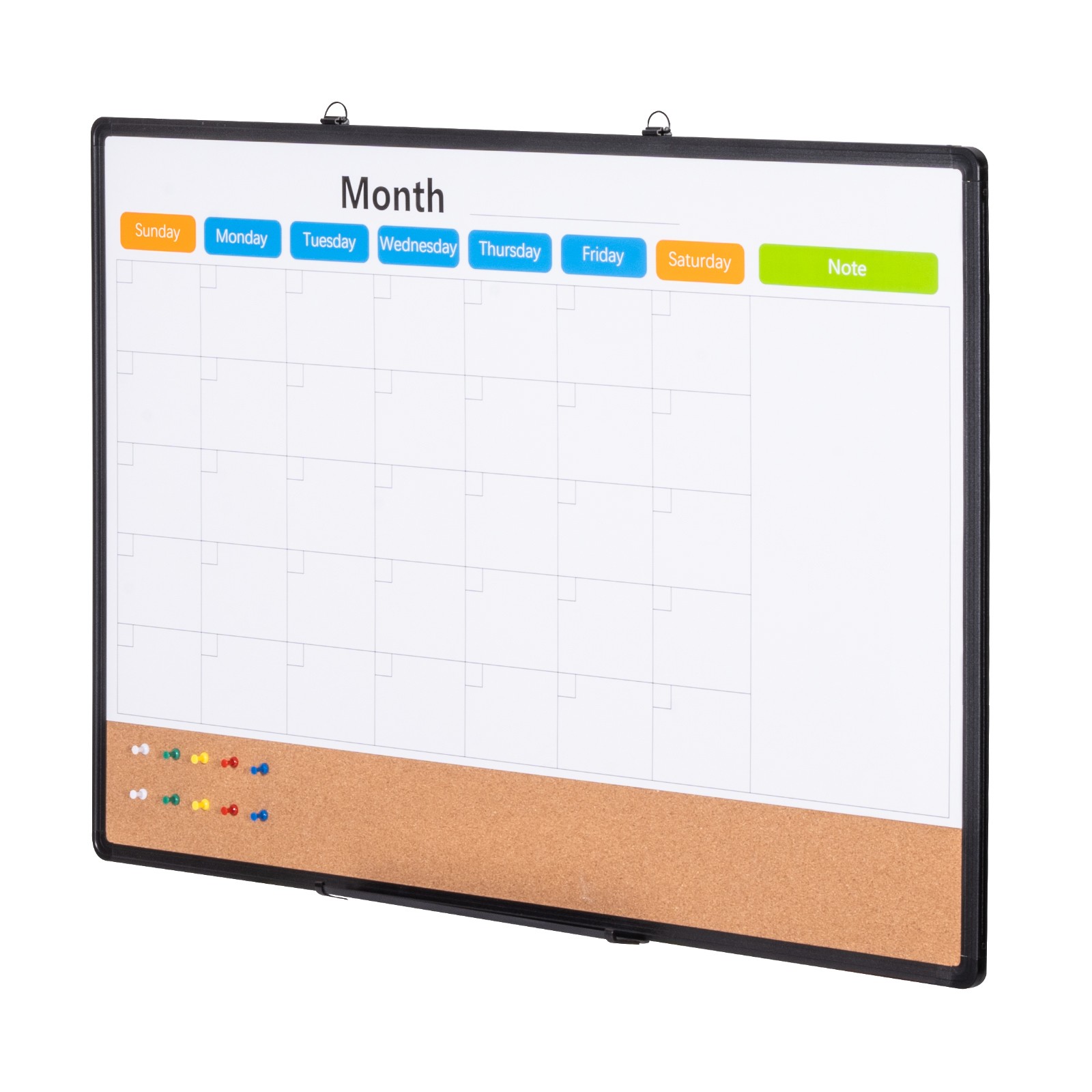 Uimoso 36″x24″Monthly Calendar Whiteboard & Cork Board Combo with Aluminum Frame