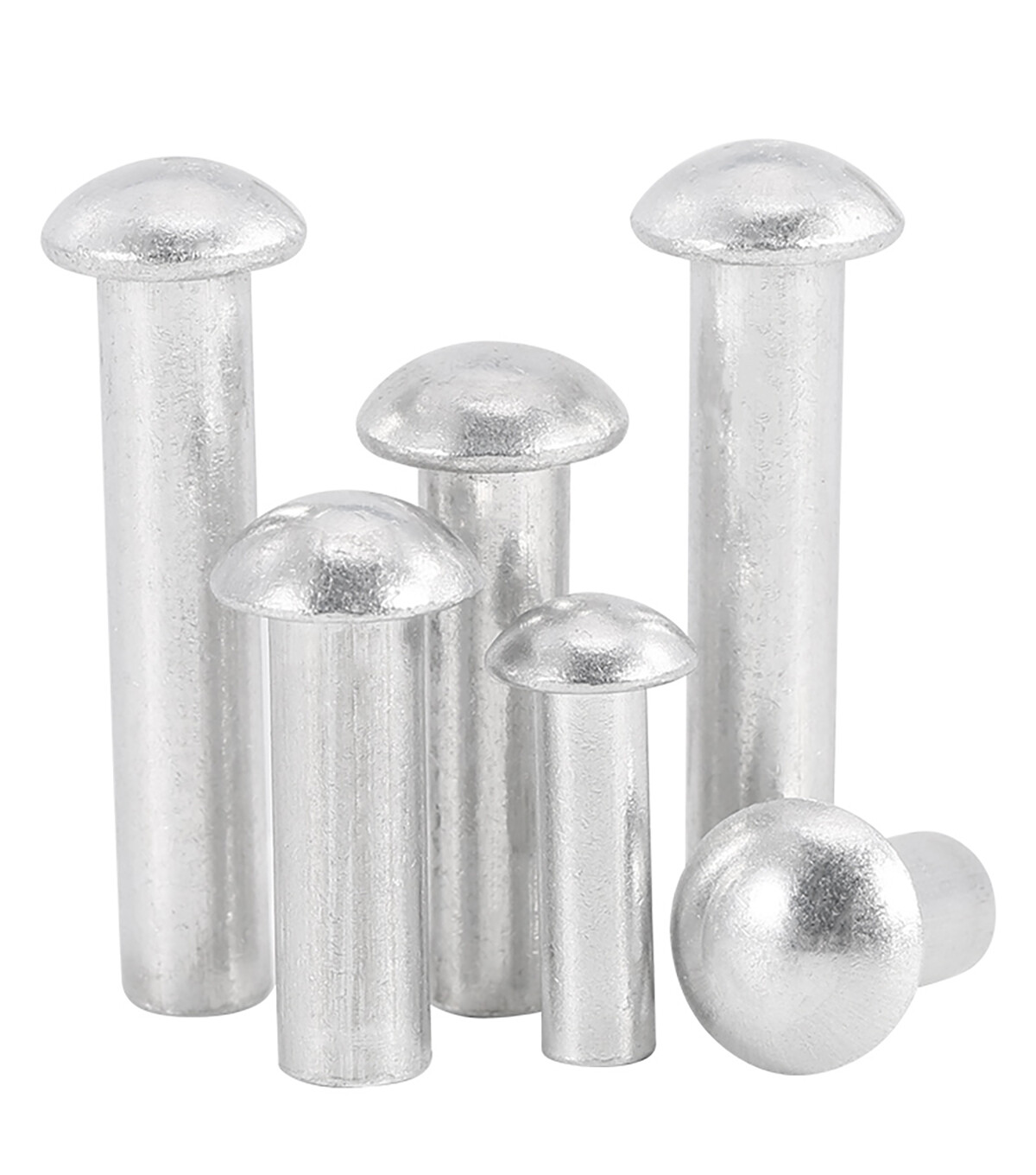 Aluminium Solid Round Head Rivets, DIN 660, Sizes M2-M8, Lengths 3-50mm