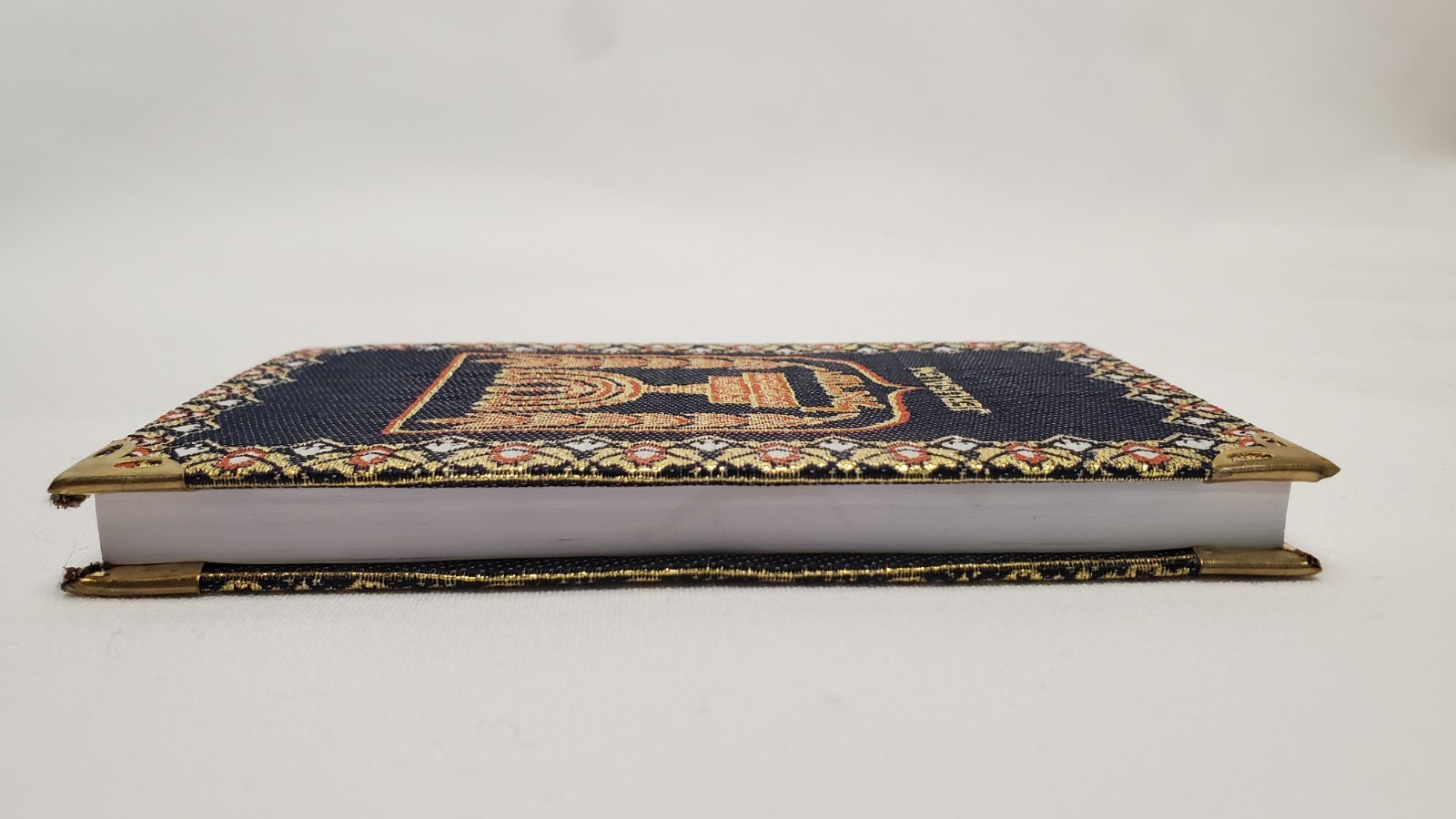 Small Cloth Journal / Notebook Made in Israel, Israeli Emblem Menorah, Jerusalem
