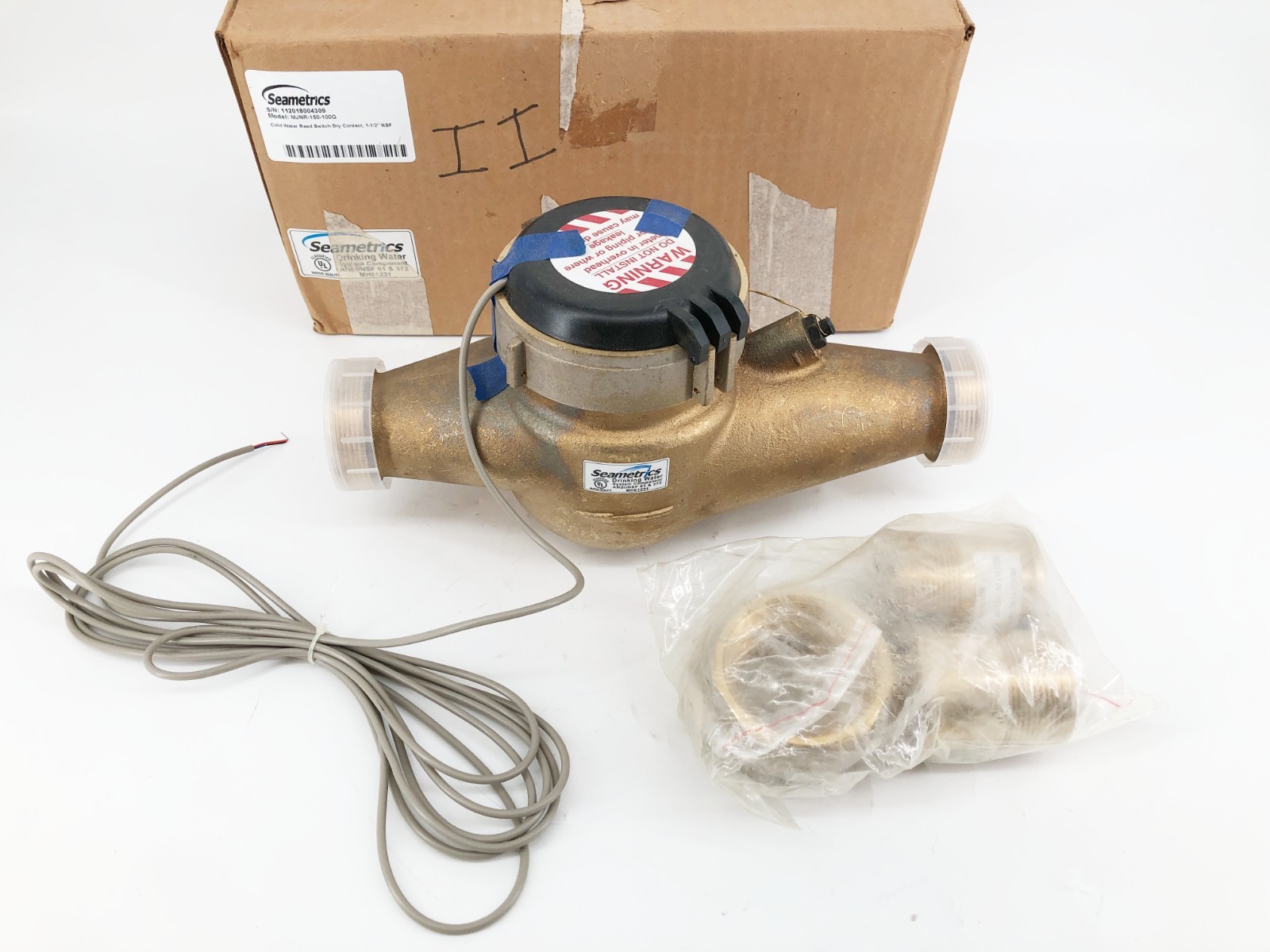New SeaMetrics MJNR-150-100G Flow Meter 1-1/2″ 100 Gal/Pulse MH61231