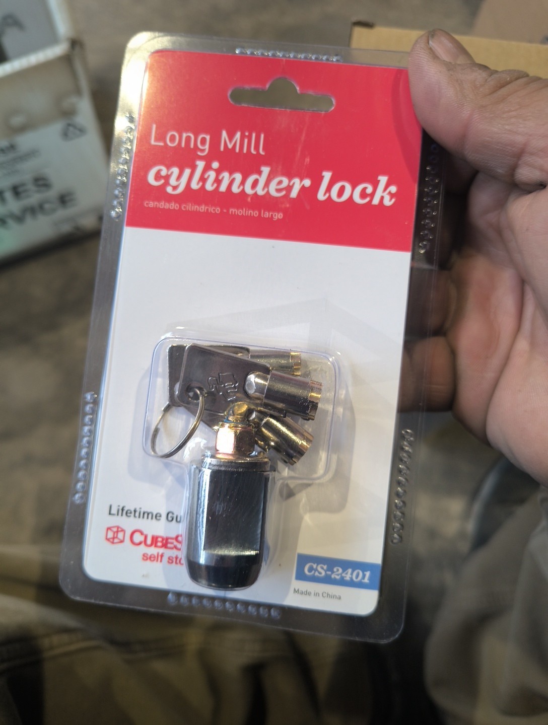 NEW Cube Smart Long Mill Cylinder Lock Self Storage CS-2401 Comes With 3 Keys Lo