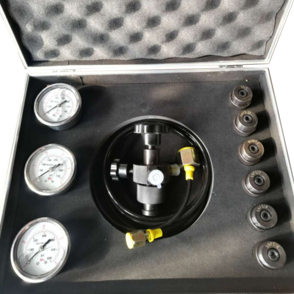 3 Gauge Hydraulic Accumulator Nitrogen Gas Charging Filling Pressure Test Kit