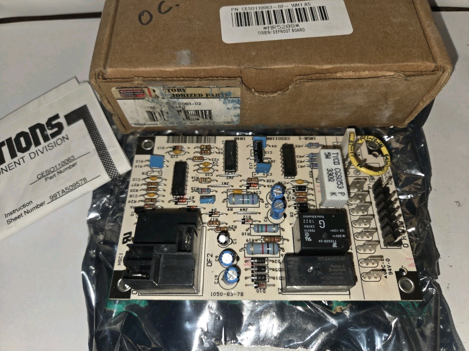 NEW GENUINE CARRIER CESO110063-02 TIMER / DEFROST BOARD