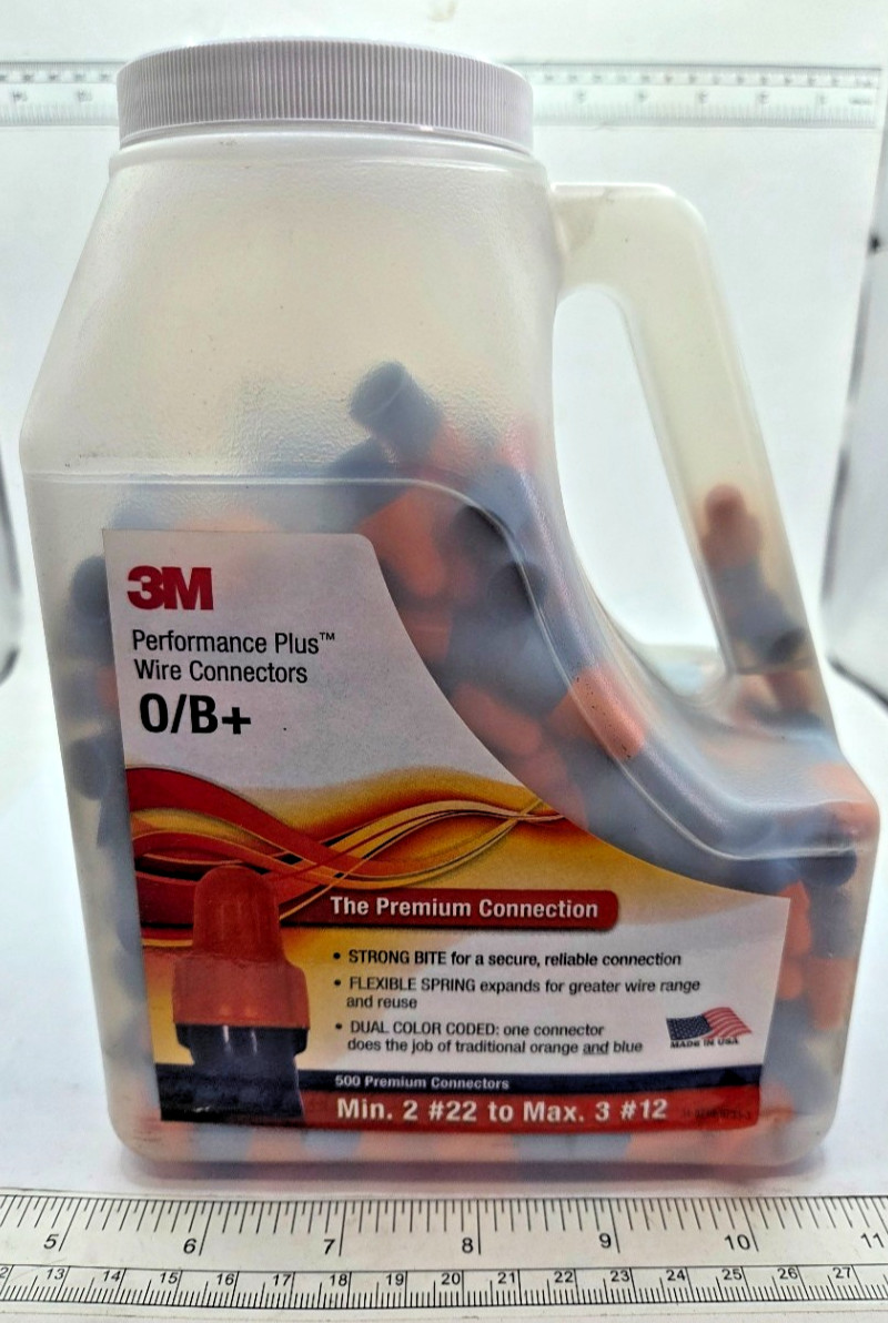 3M PERFORMANCE PLUS O/B+ WIRE CONNECTORS, 491 PCS, DUAL COLORED, 0059I