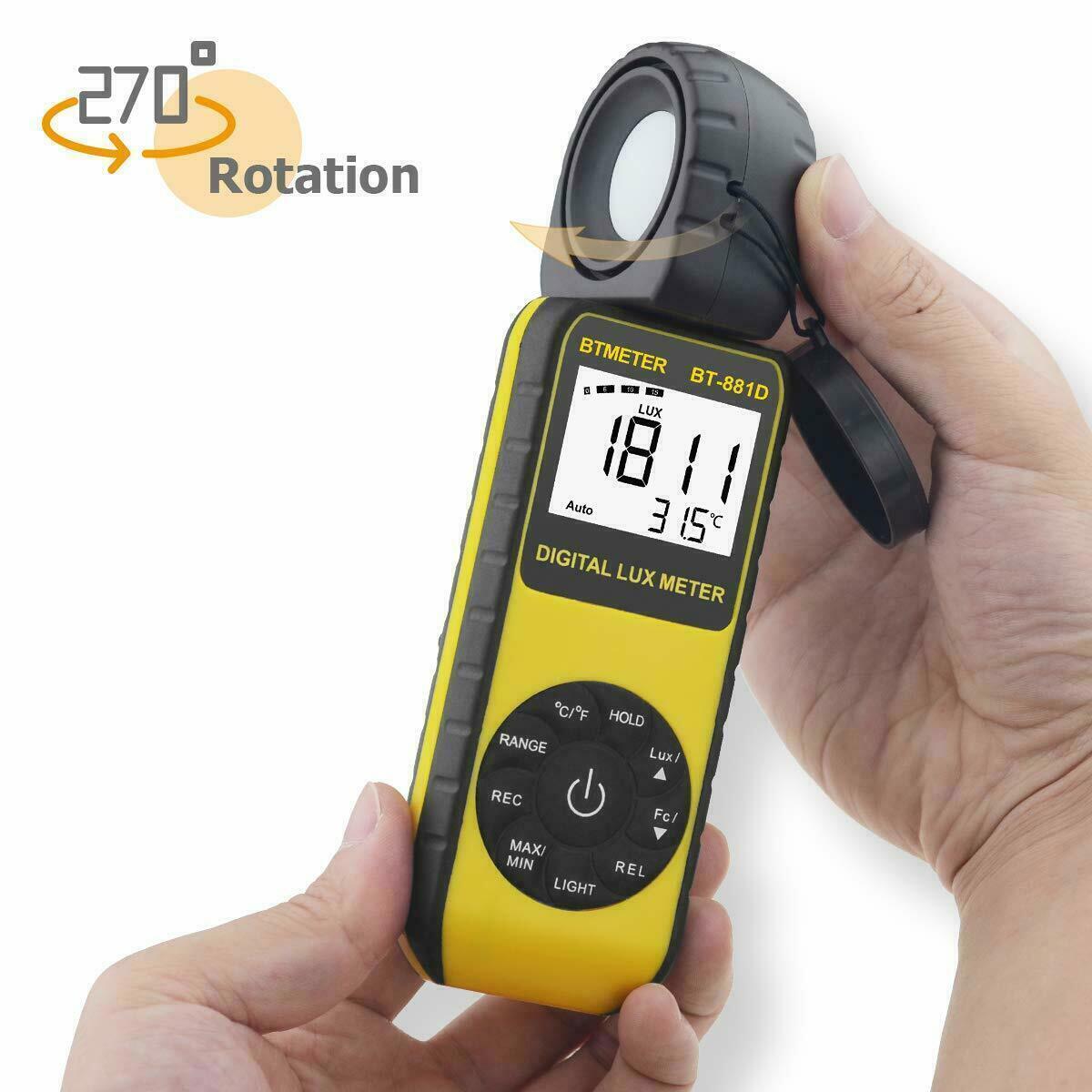 HoldPeak Digital Illuminance Light Meter 400,000Lux Lux/Fc Luxmeter Photometer