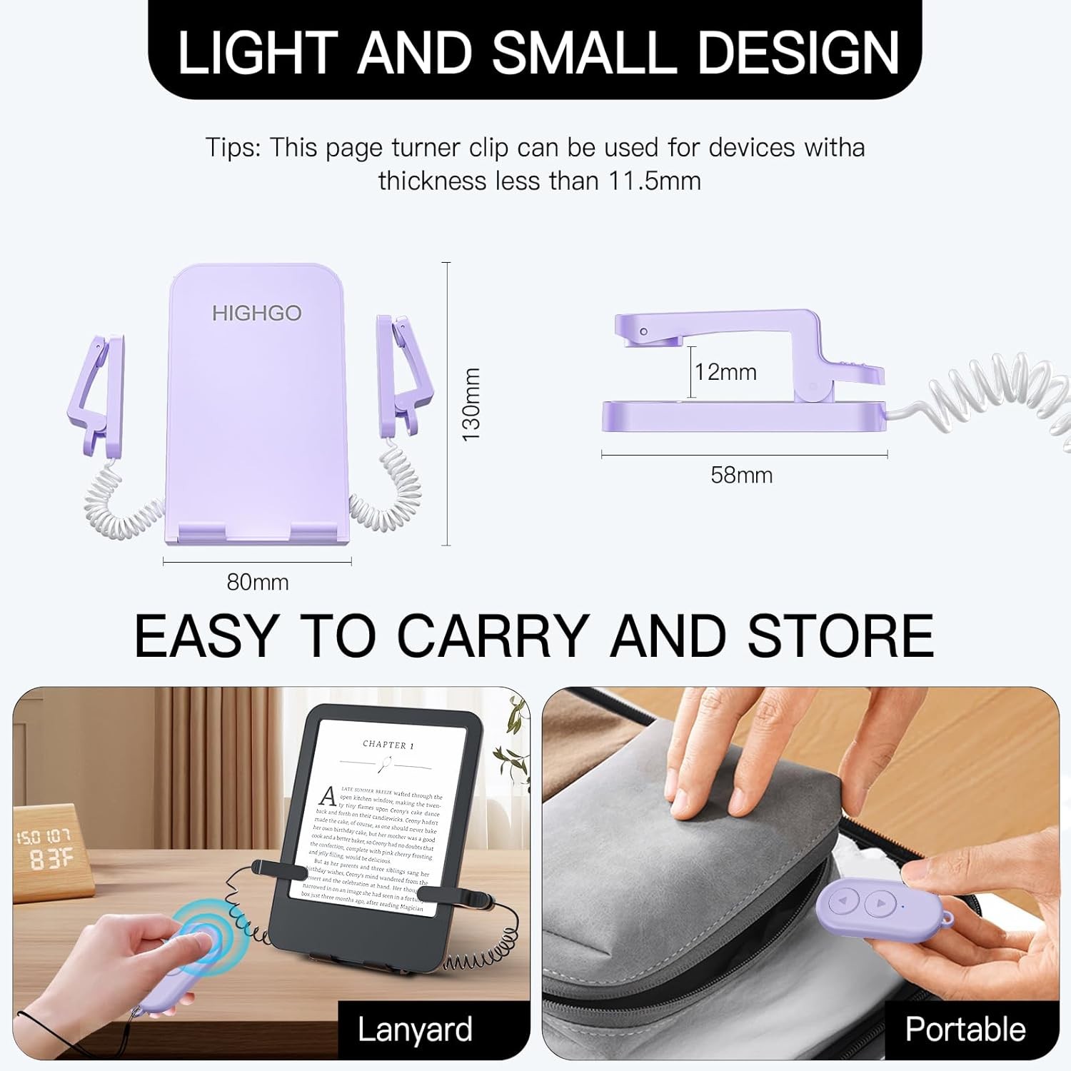 Remote Control Pa Turner and Stand for Kindle Paperwhite Oasis eReaders