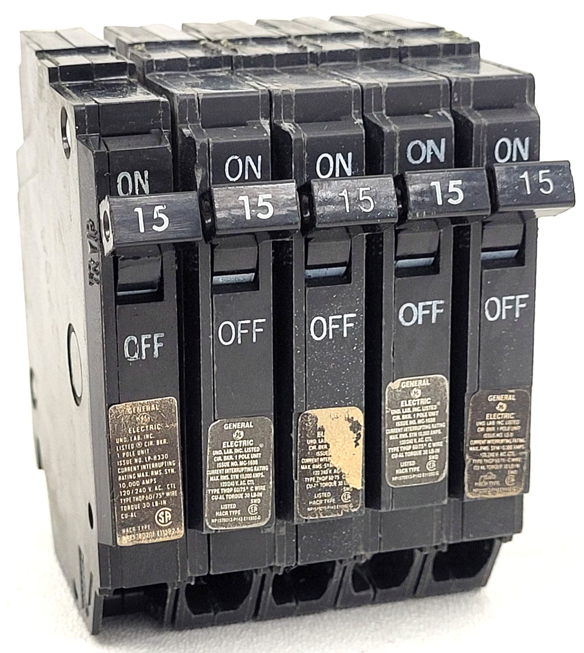 Lot of 5 – THQP115 GE 15 Amp 240 Volt Circuit Breaker – Next Day Option