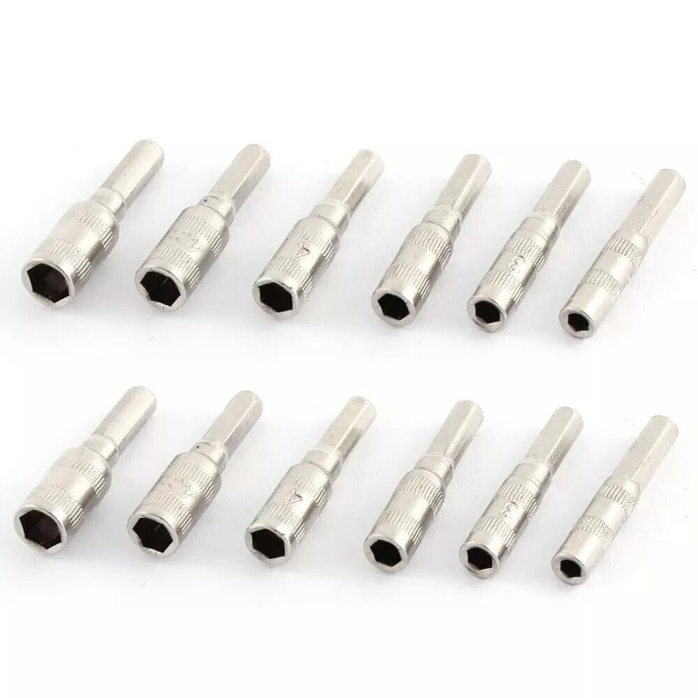 12PC Hex 4mm Micro Mini Screwdriver Socket Bits 2.5mm 3mm 3.5mm 4mm 4.5mm 5mm