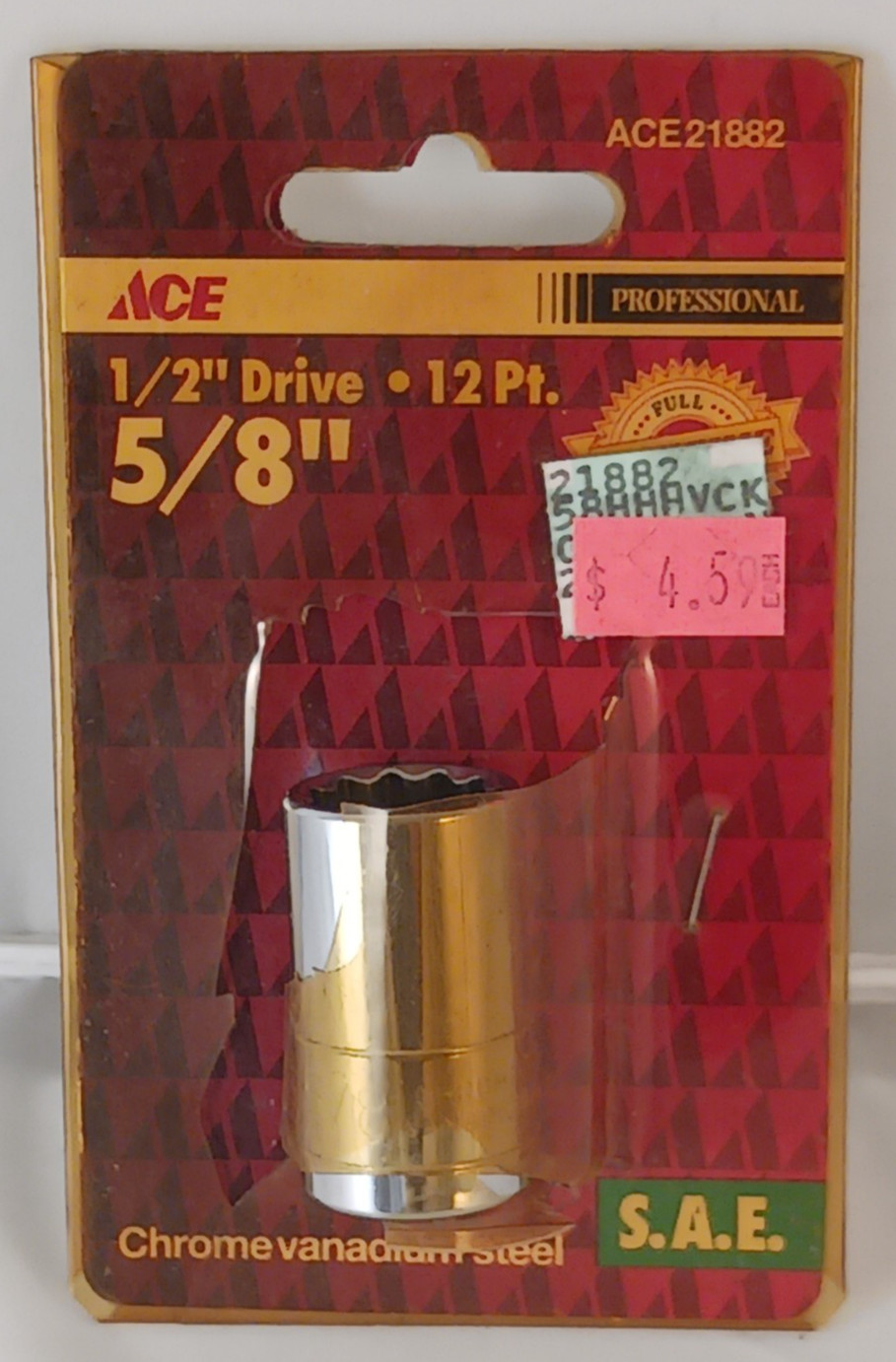 ACE 21882, 5/8″ Socket, 1/2″ Drive, 12 Point, New Old Stock