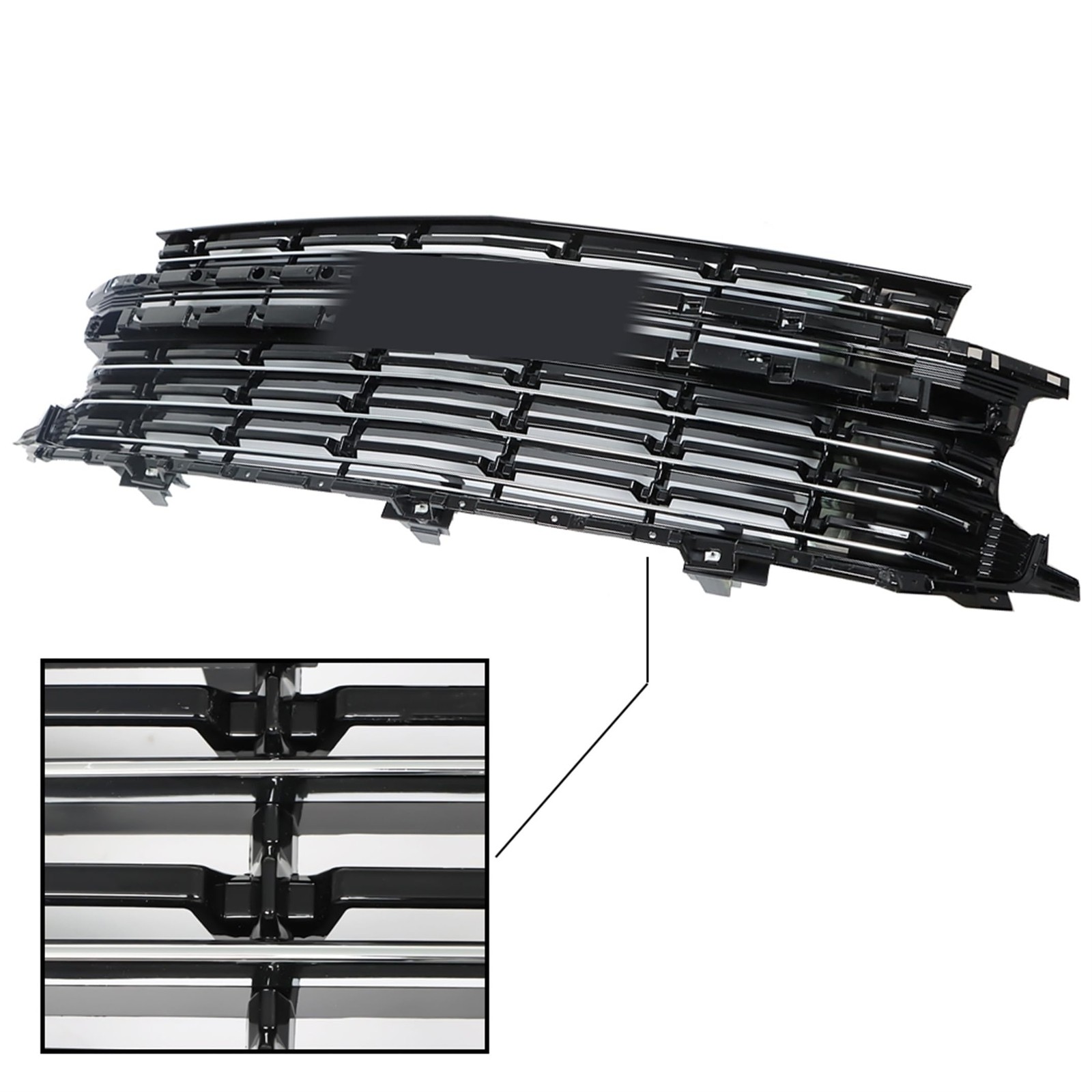Black Front Upper Grille 4pcs Chrome Trim Tahoe Suburban 2021 2022