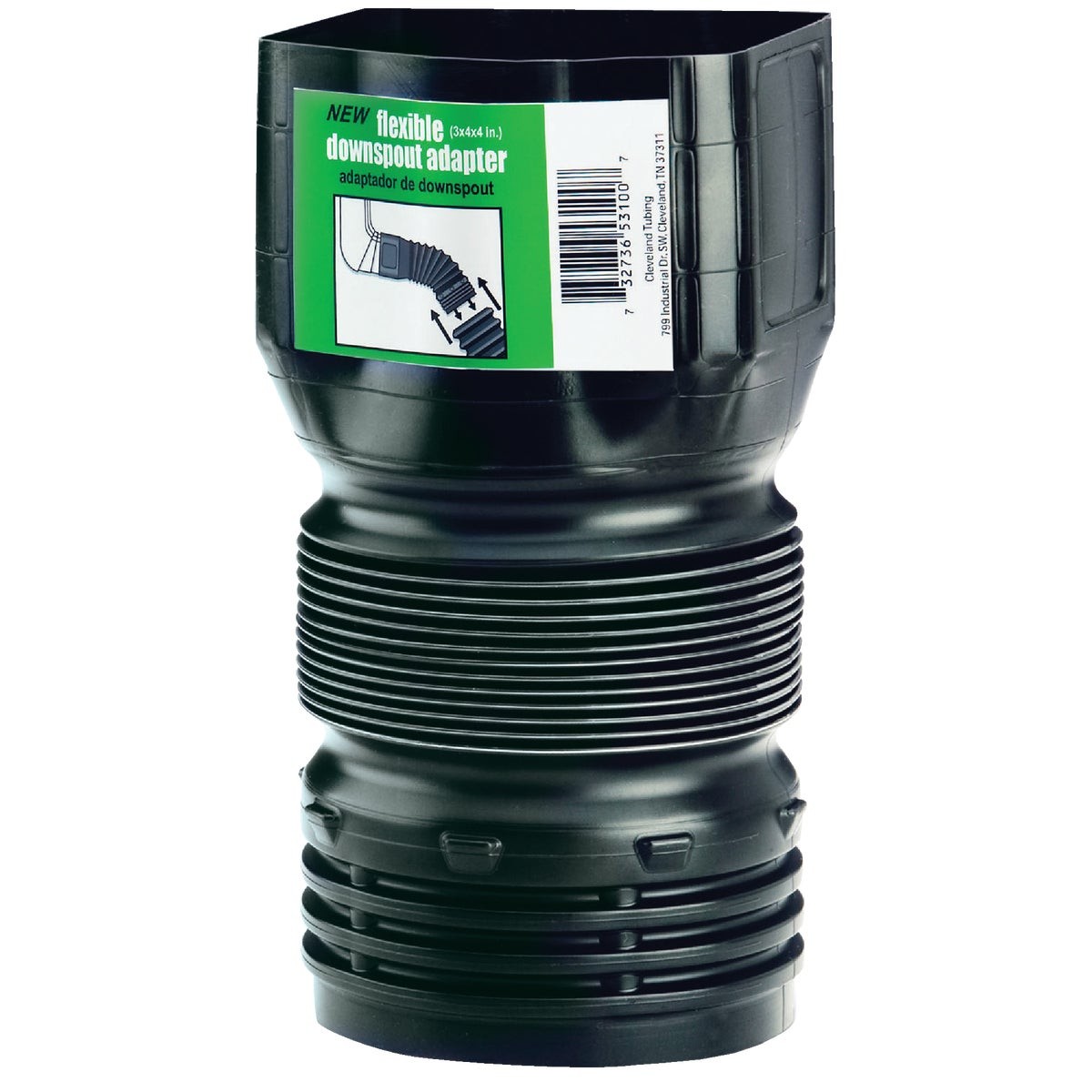 Amerimax Flexible 3 In. X 4 In. X 4 In. Downspout Adapter 53102 Amerimax