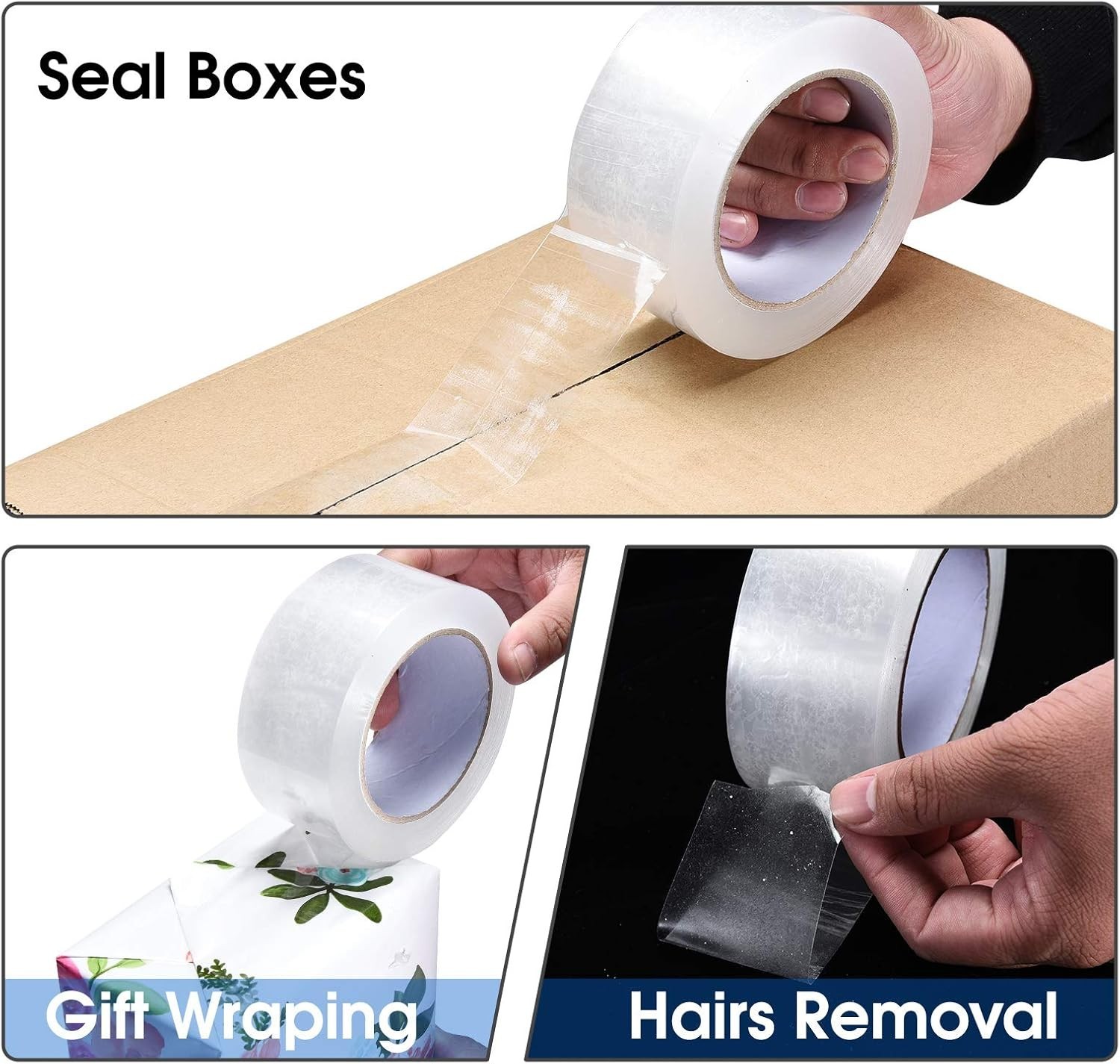Clear Packing Tape 3 Inch Waterproof Packaging Tape for Shipping Moving Sealing