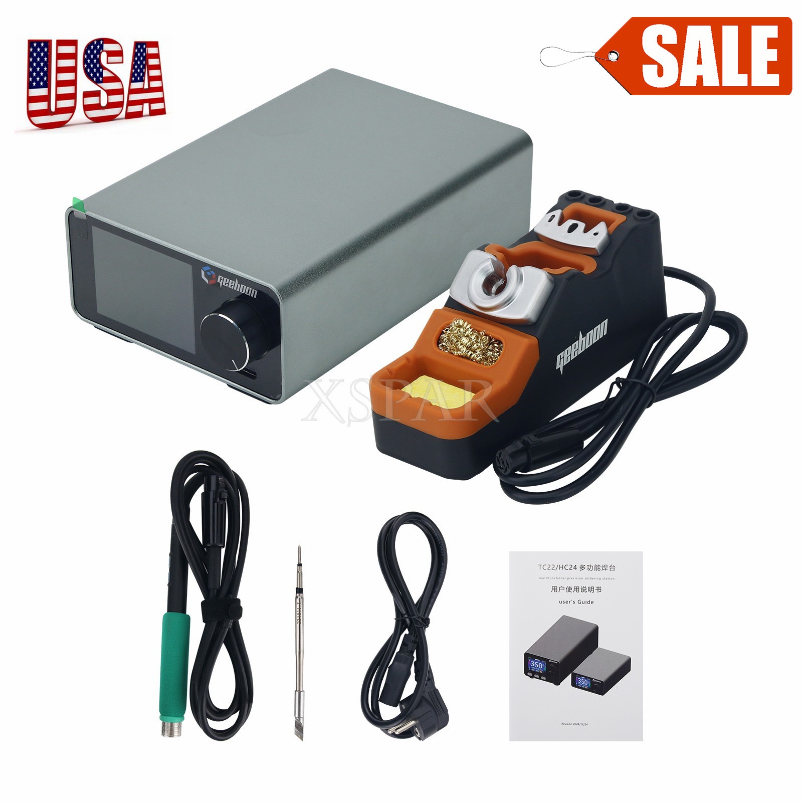 GEEBOON TC22 240W Soldering Station Kit w/T245 Handle C245 Soldering Iron Tip US