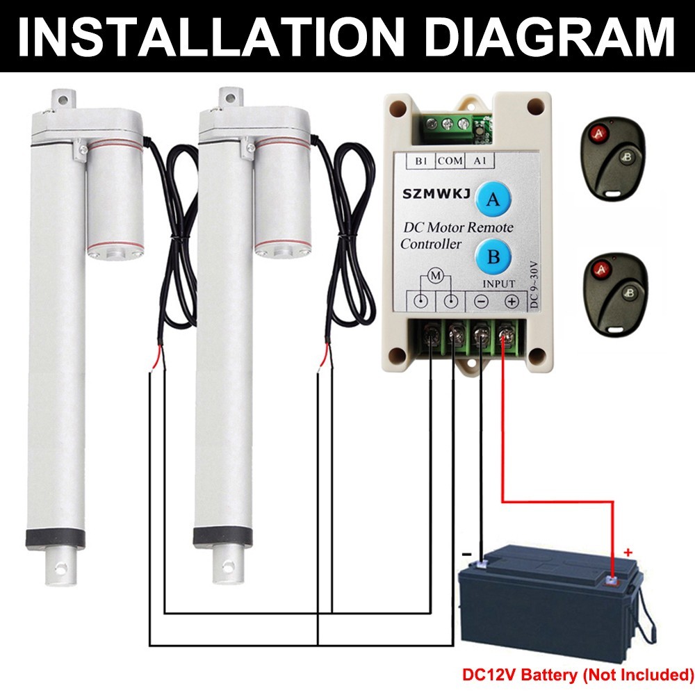 2 Linear Actuators 1500N 12V DC Electric Motor W/ Controller Switch Auto Lift DO