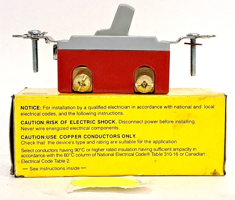 HUBBELL TOGGLE SWITCH 20A 120/277V BACK AND SIDE WIRED HBL1222GY
