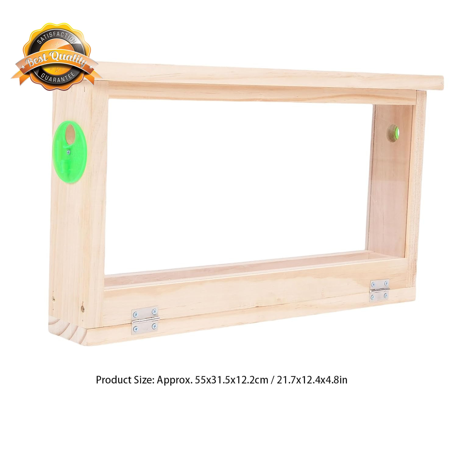 Bee Breeding Observation Box Acrylic Wooden Beehive Frame Vents 21.7In