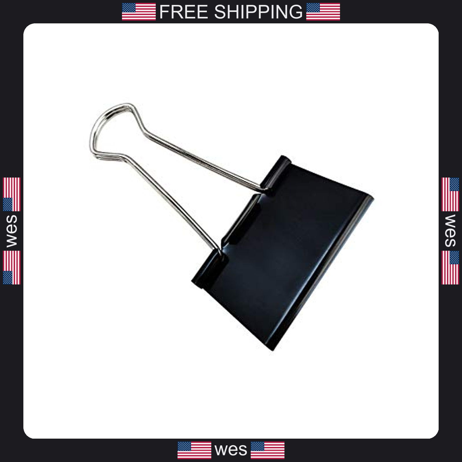 Dstelin 2.4-inch Extra Large Binder Clips 12 Pack Office Paper Clamps Black